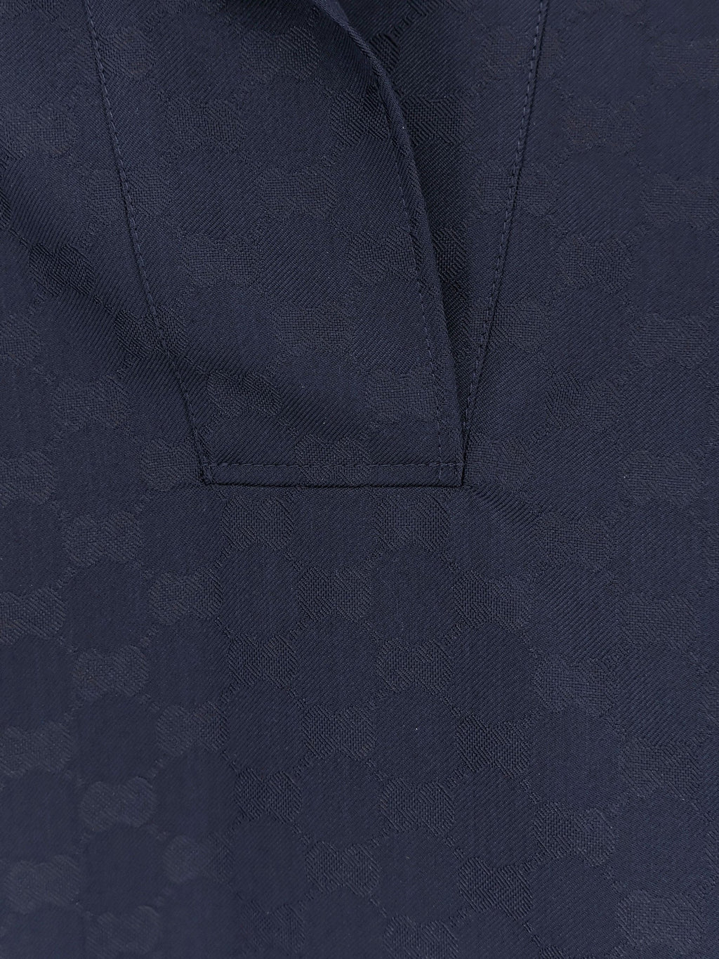 Gucci Fabric Polo Shirt With Gg Pattern
