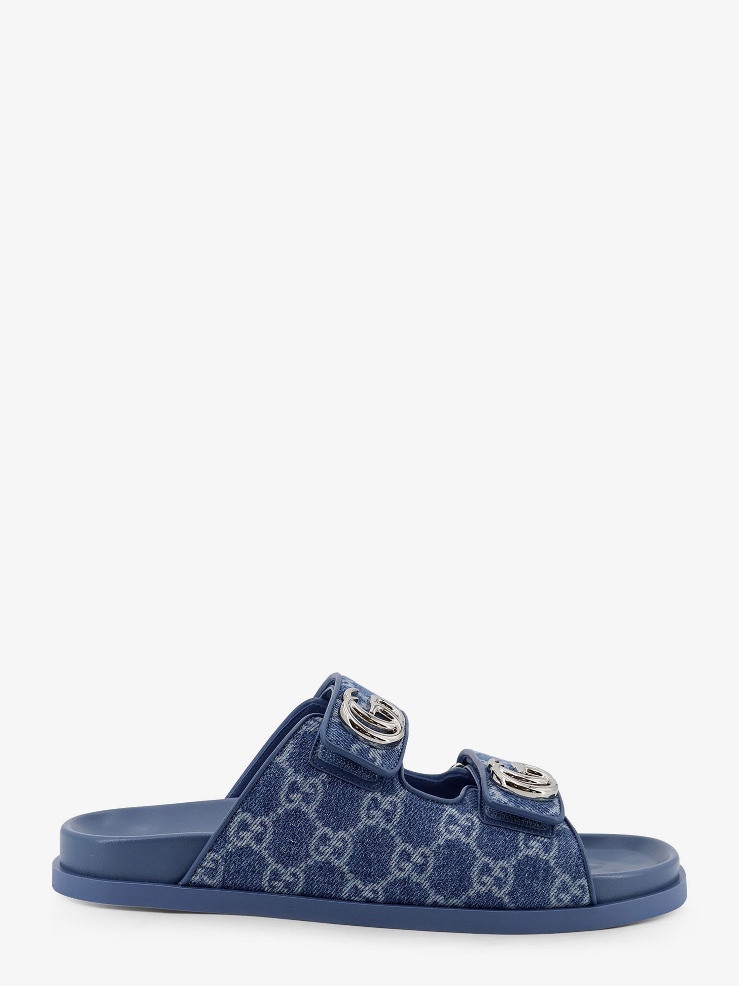 Gucci Laser Gg Denim Sandals With All-Over Gg Motif