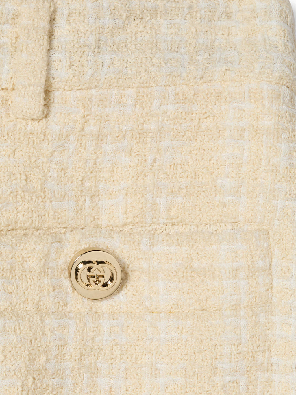 Gucci Cotton Blend Trousers With Checked Pattern