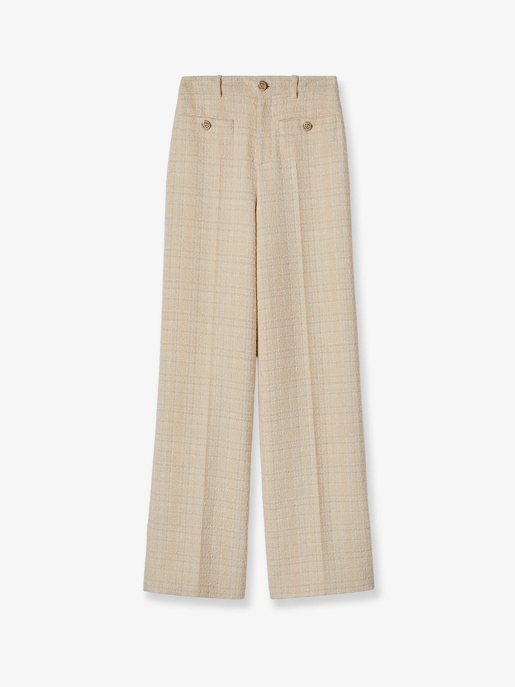 Gucci Cotton Blend Trousers With Checked Pattern