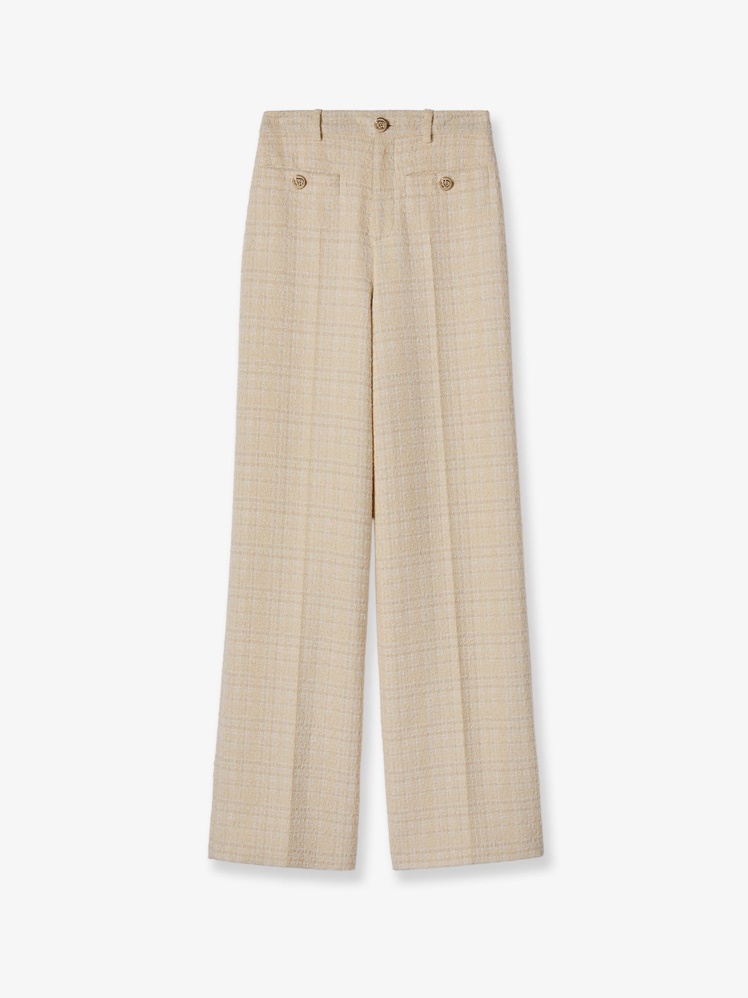 Gucci Cotton Blend Trousers With Checked Pattern