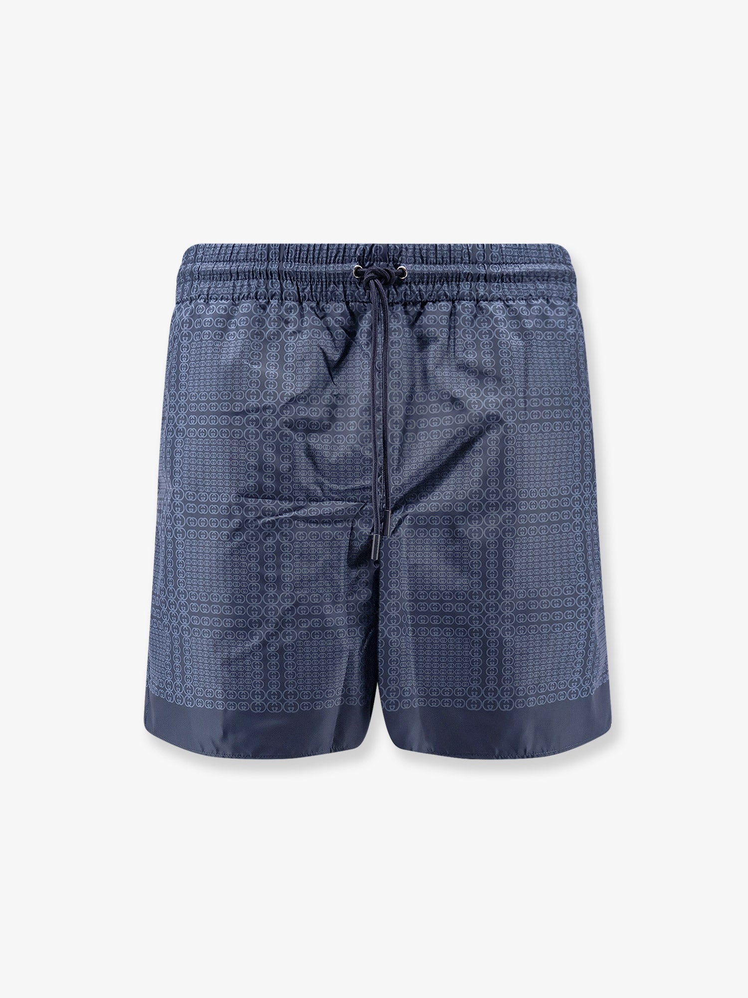 Gucci Nylon Swim Trunks With All-Over Gucci Incrocio Print