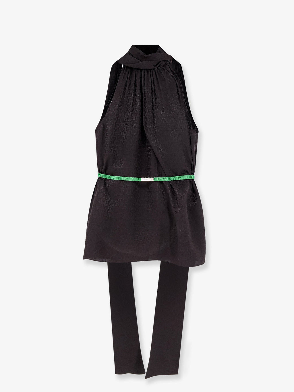 Gucci Horsebit Jacquard Silk Sleeveless Shirt