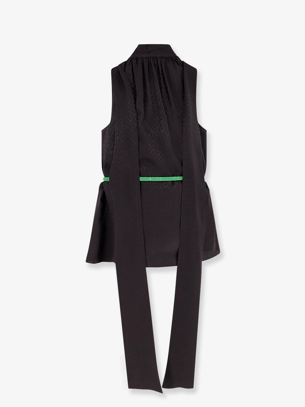 Gucci Horsebit Jacquard Silk Sleeveless Shirt