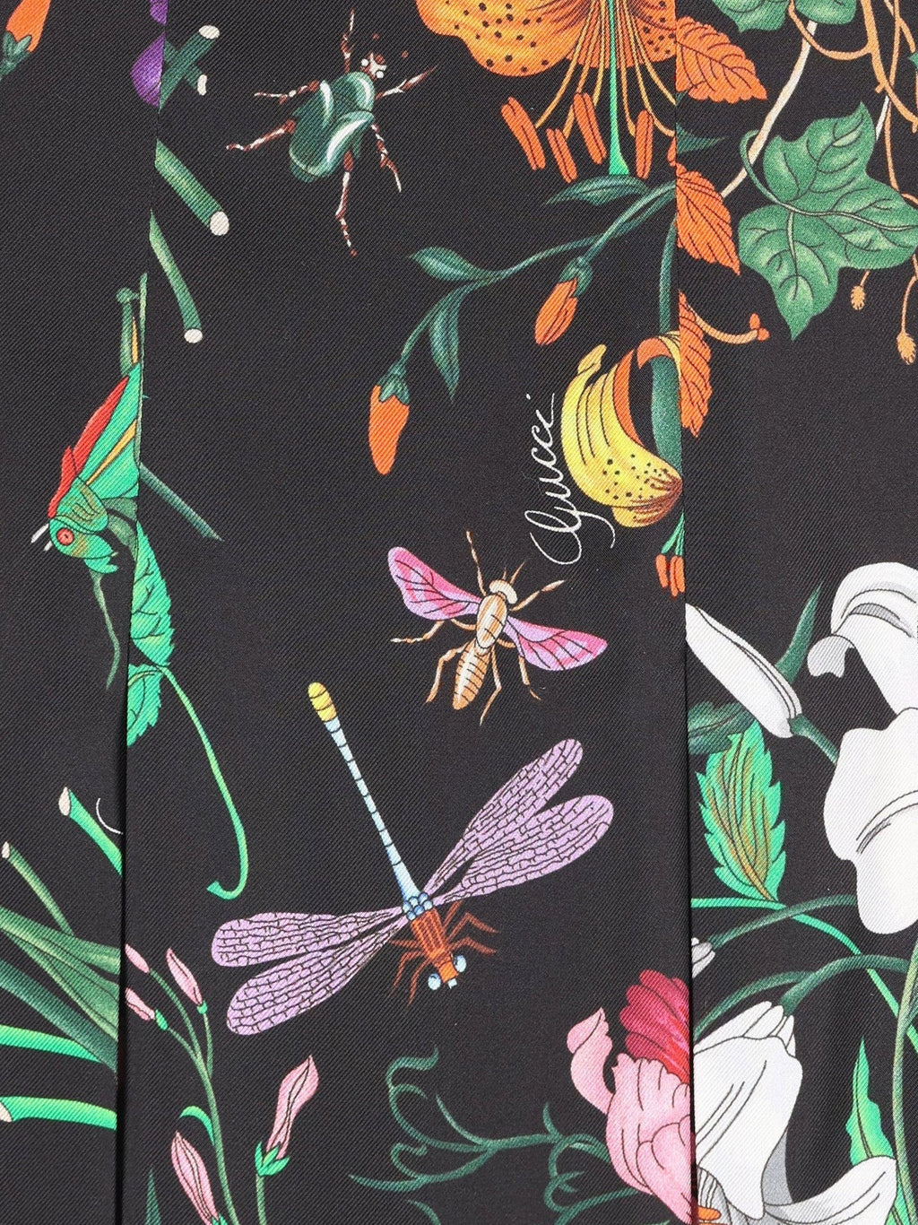 Gucci Silk Midi Skirt With Gucci Flora Print
