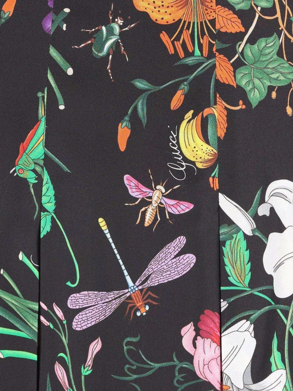 Gucci Silk Midi Skirt With Gucci Flora Print