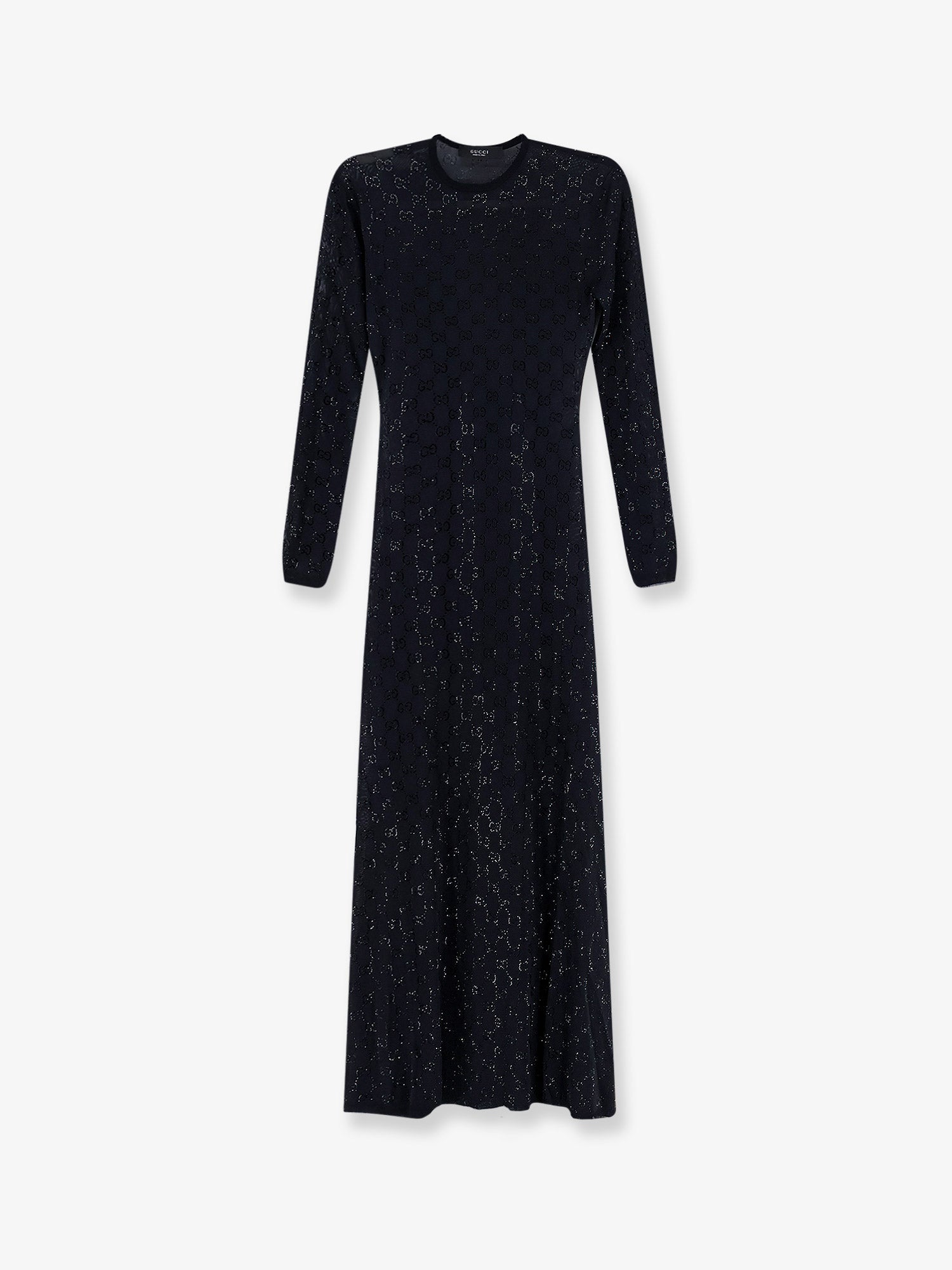 Gucci Long Viscose Dress With Gg Crystals