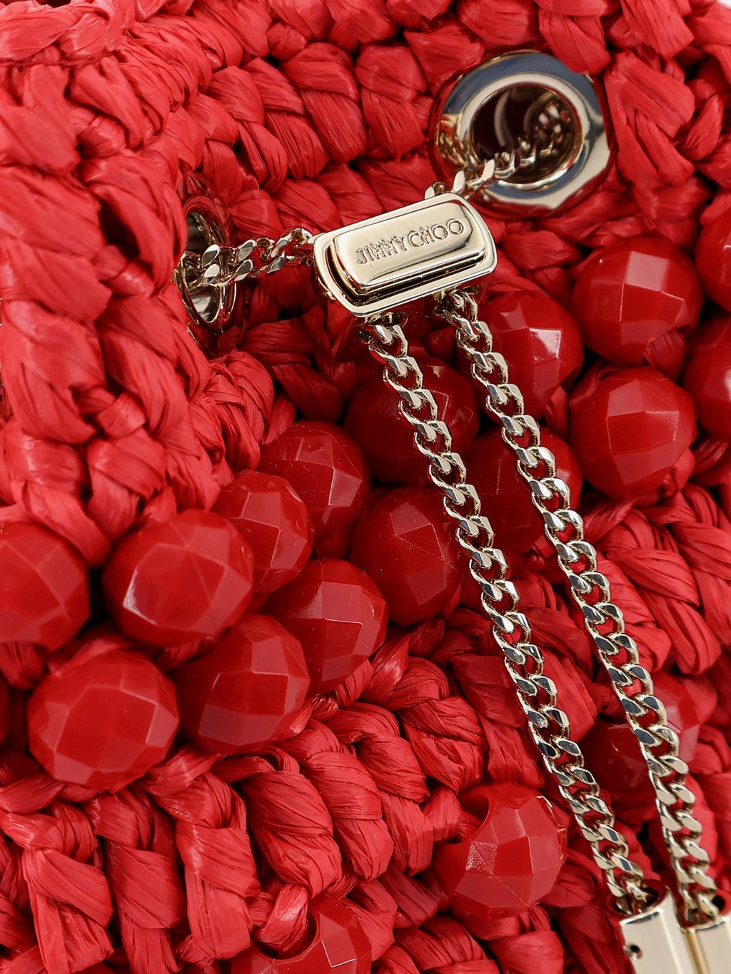 Jimmy Choo Bon Bon Raffia Bucket Bag