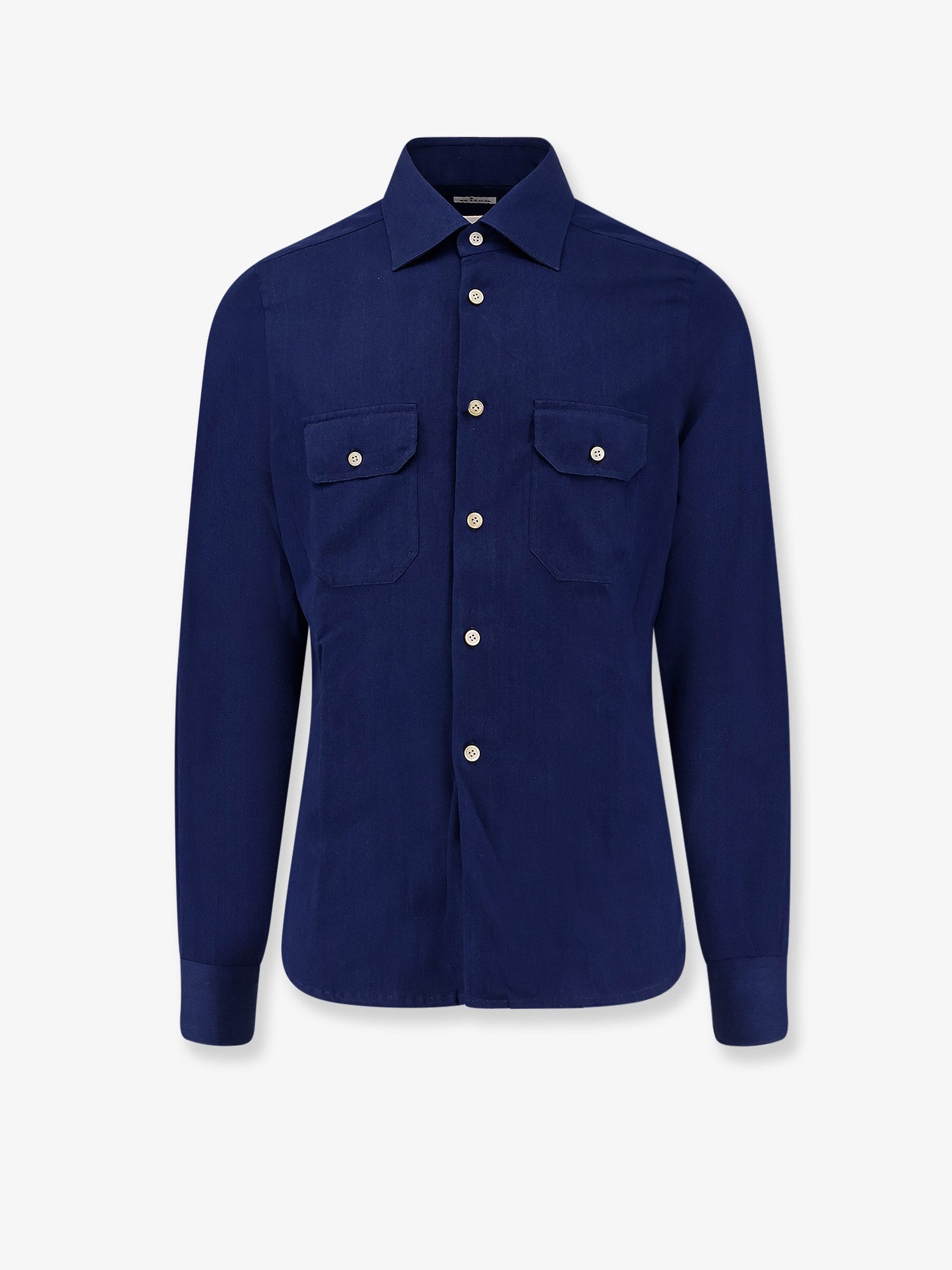 Kiton Ciro Paone Cotton Shirt With Stitched Profiles