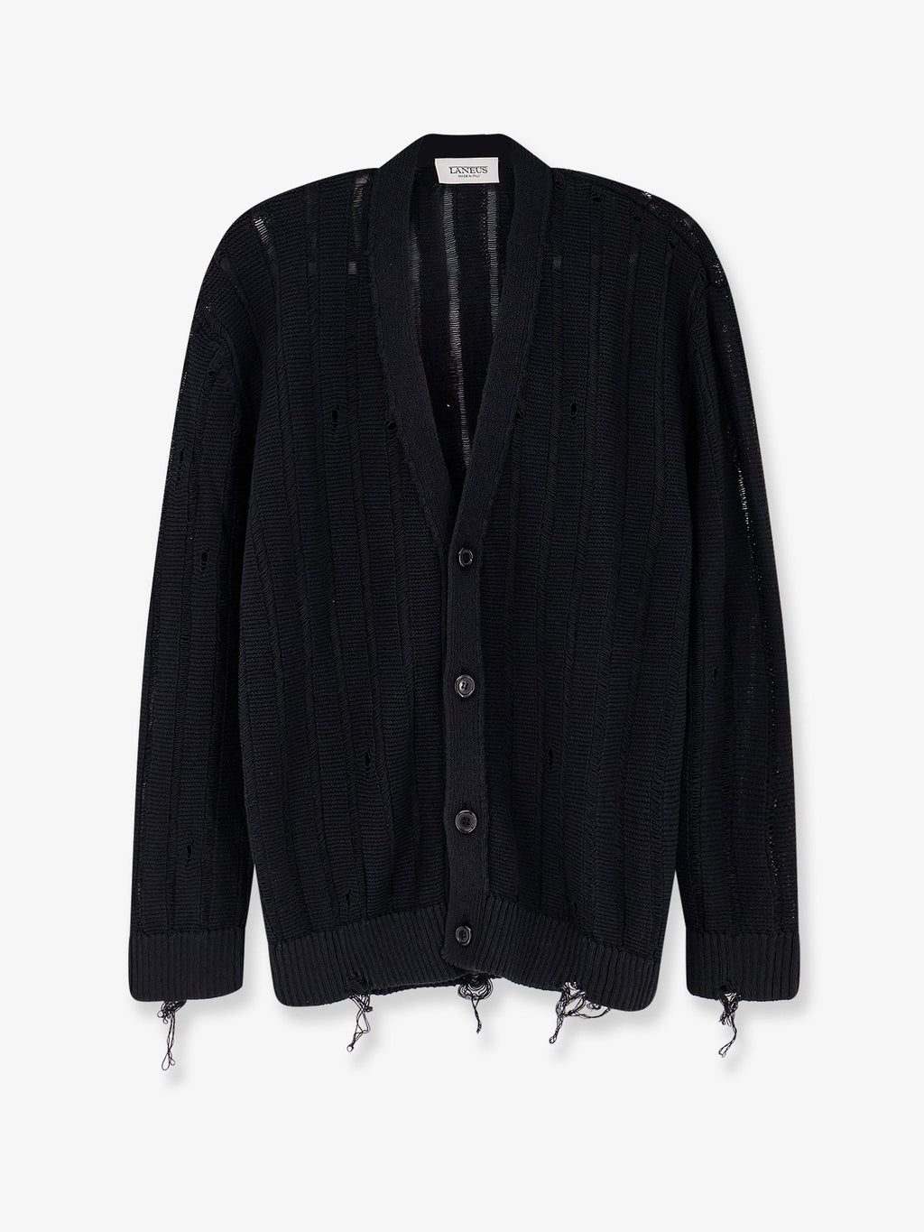 Laneus Cotton Cardigan With Destroyed Effect