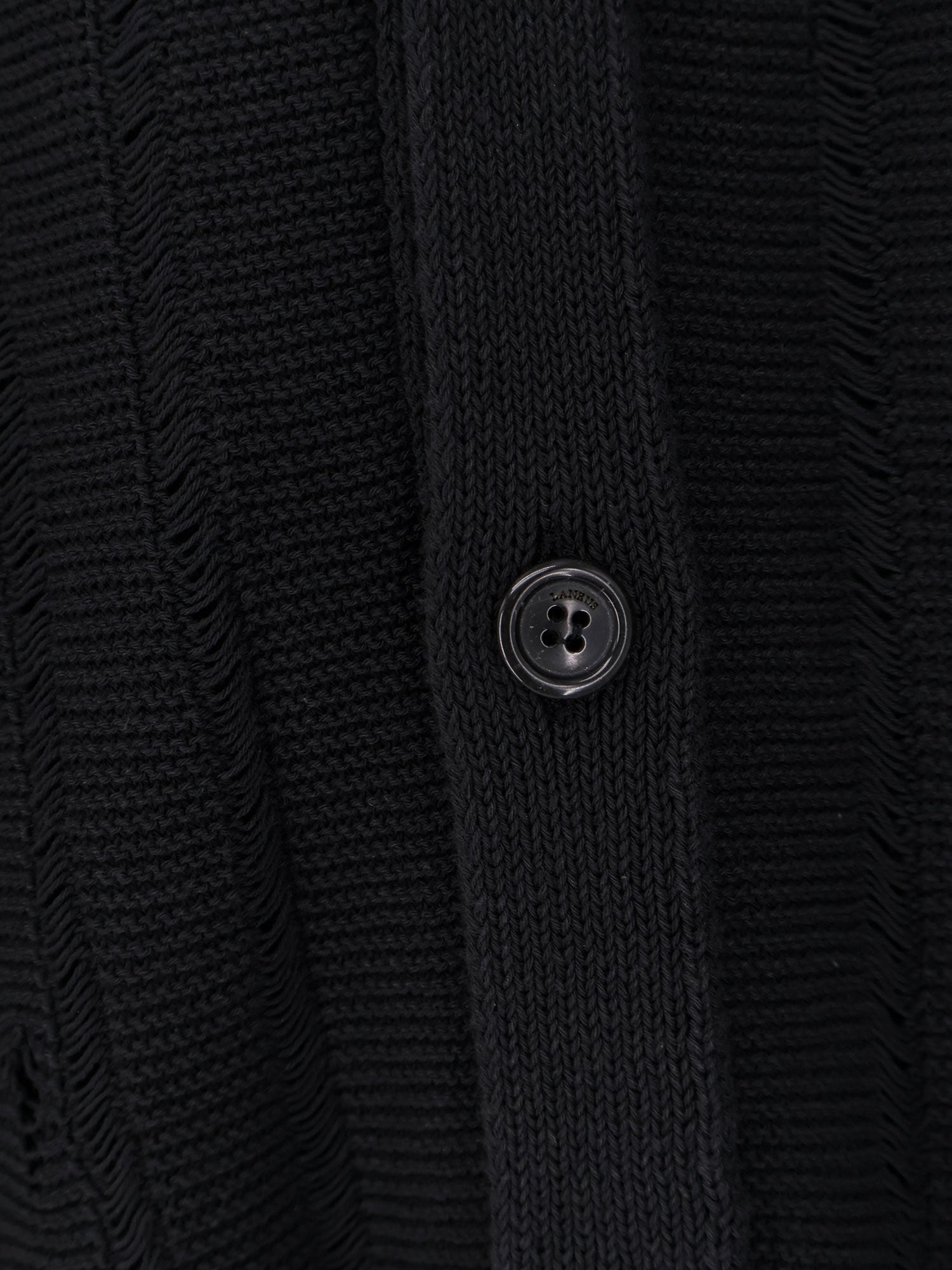 Laneus Cotton Cardigan With Destroyed Effect