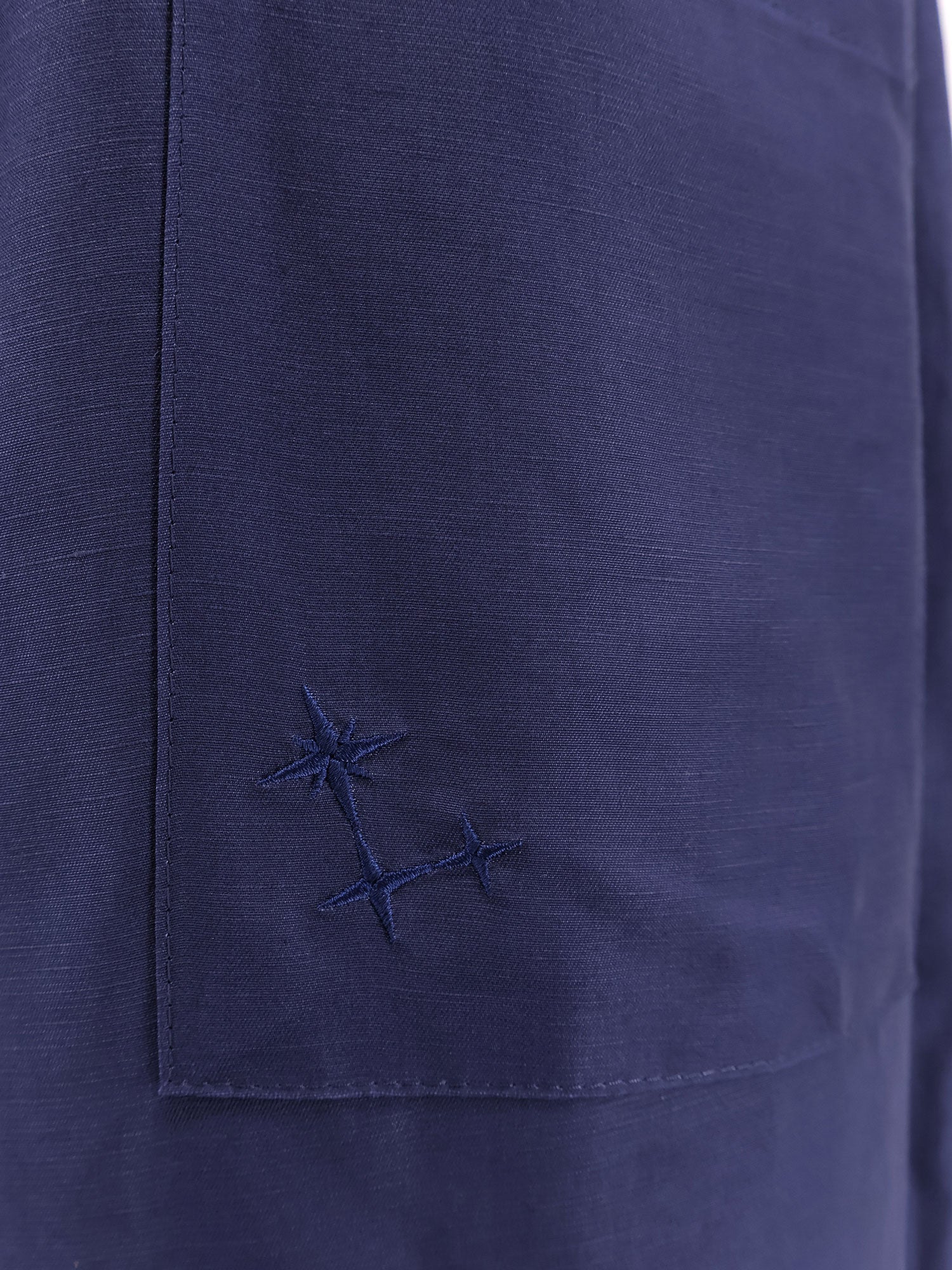 Laneus Viscose And Linen Trousers