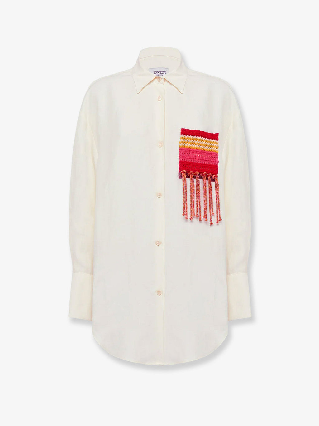 Laneus Over Viscose And Linen Shirt