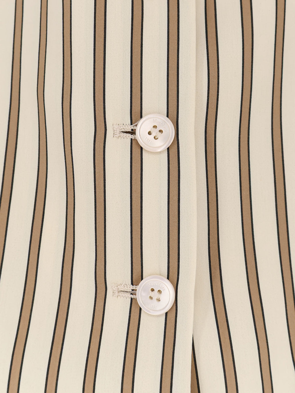 Max Mara Mxmfauno Striped Cotton And Silk Vest