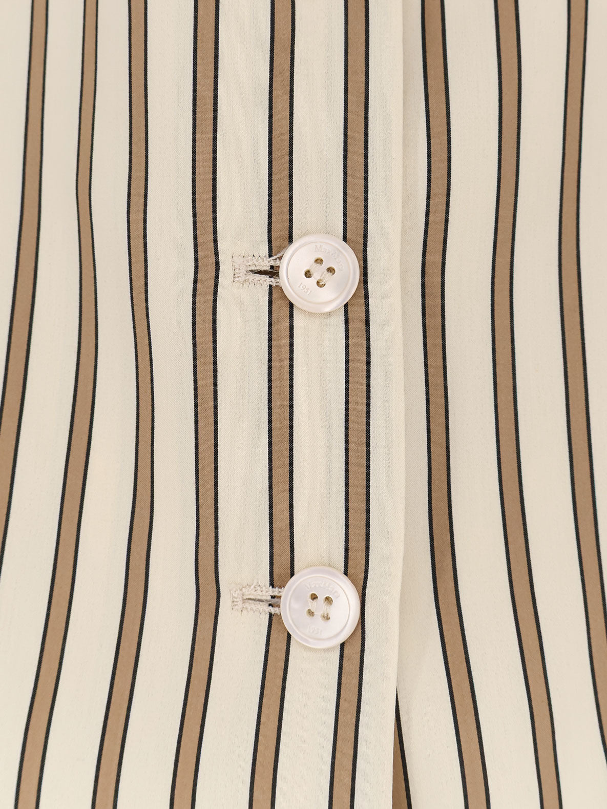 Max Mara Mxmfauno Striped Cotton And Silk Vest