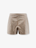 Mc2 Saint Barth Amani Cotton Bermuda Shorts With Striped Pattern