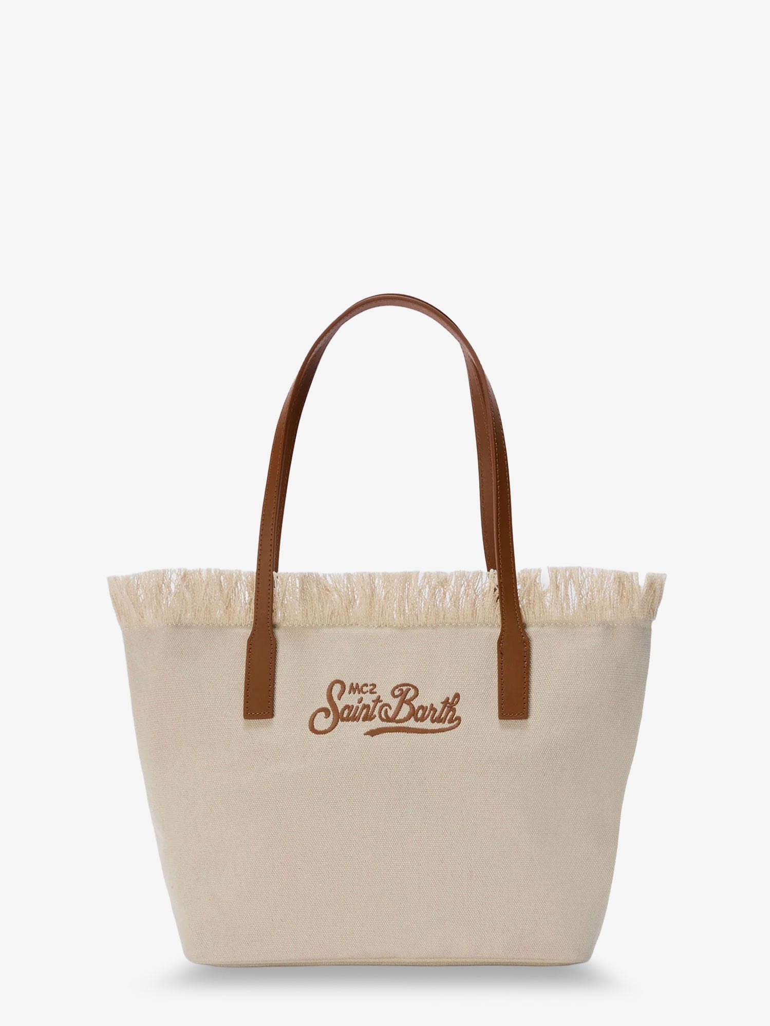 Mc2 Saint Barth City Bag Mid Fringe Canvas Shoulder Bag