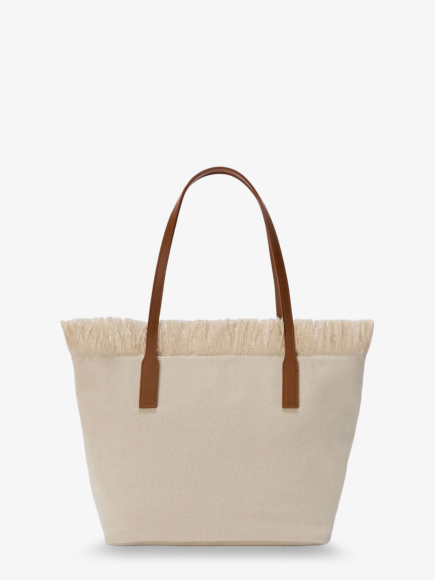 Mc2 Saint Barth City Bag Mid Fringe Canvas Shoulder Bag