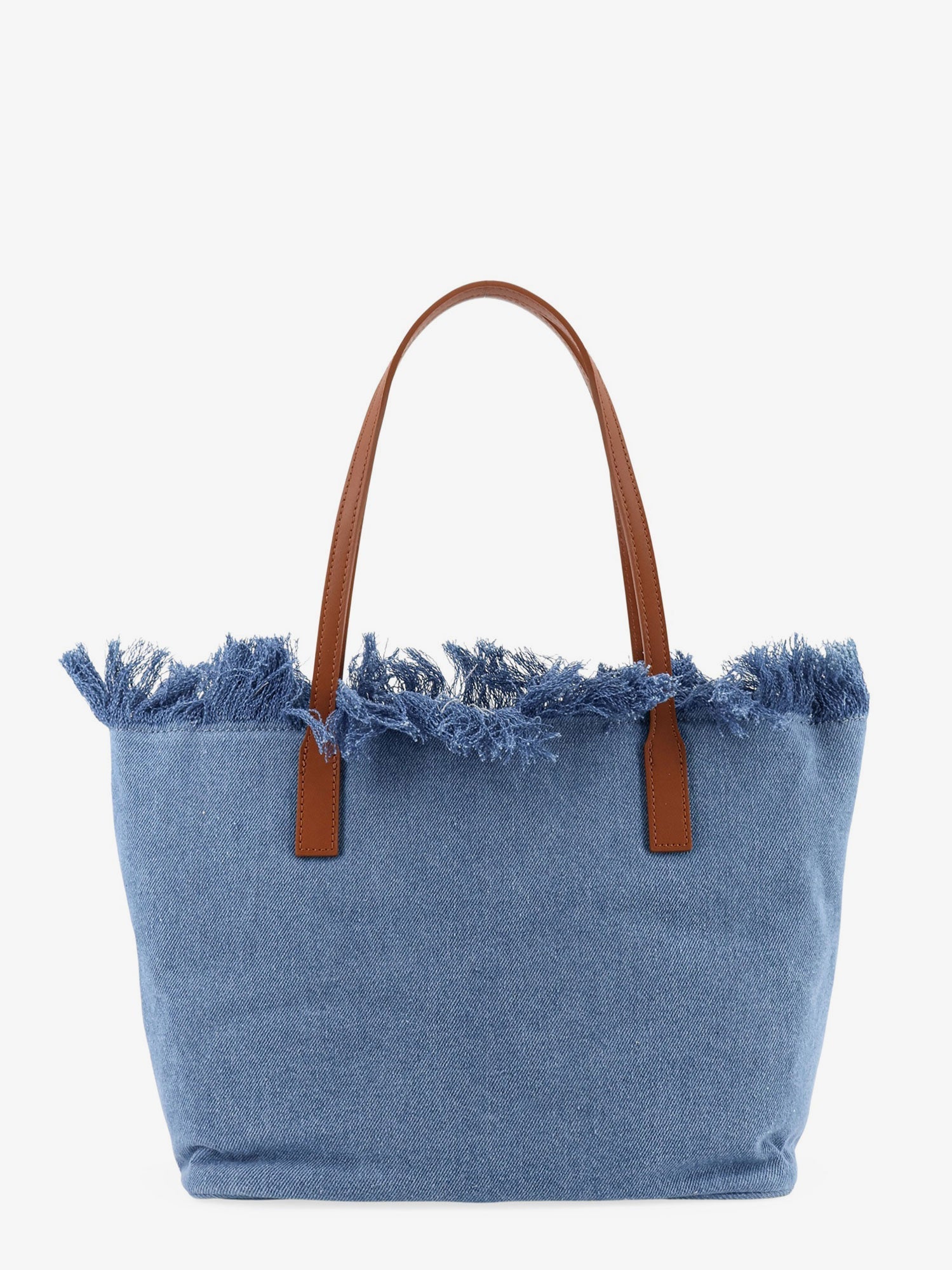 Mc2 Saint Barth City Bag Denim Shoulder Bag With Front Embroidered Logo