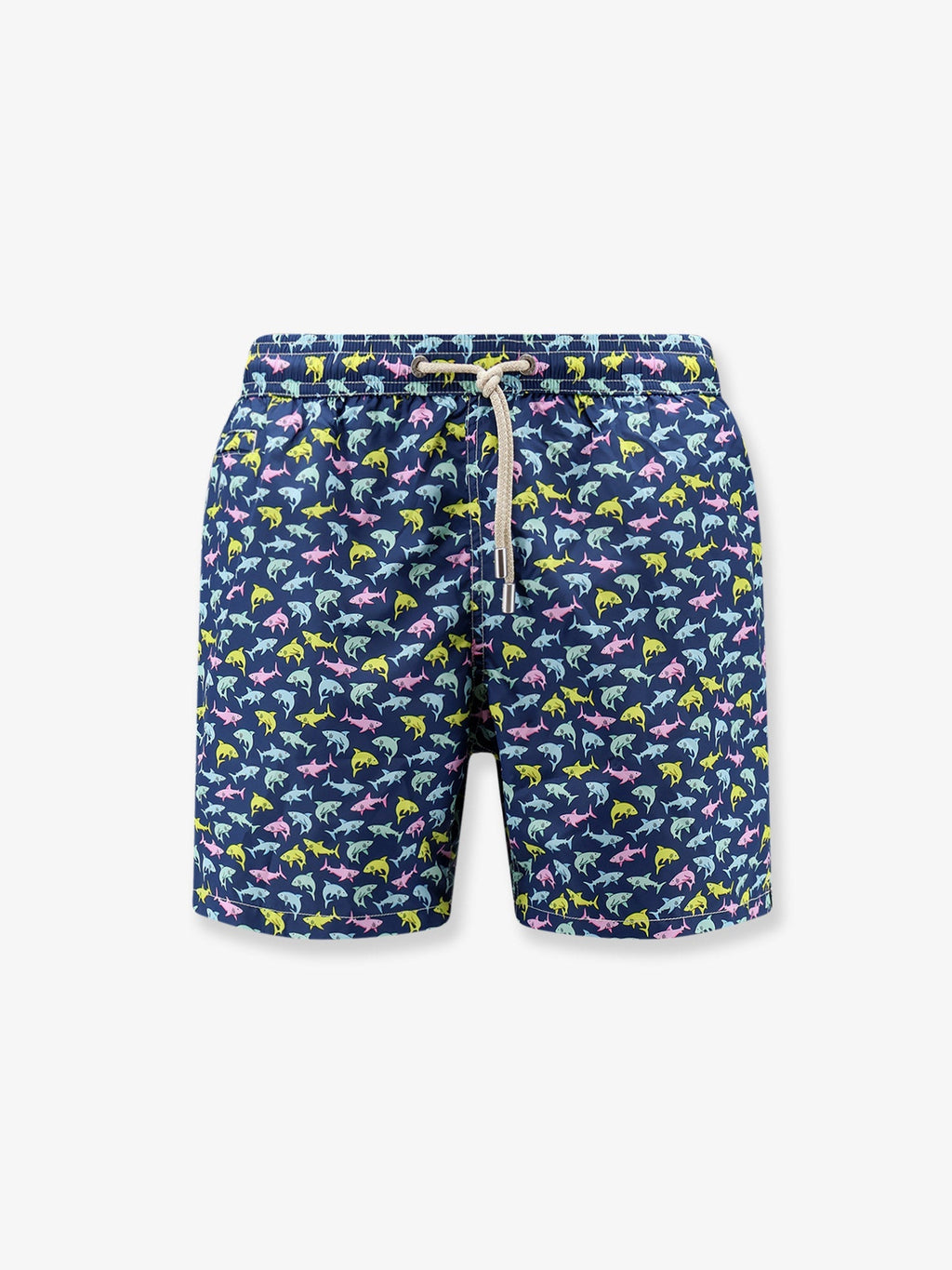 Mc2 Saint Barth Nylon Swim Shorts With Shark Trouble Print