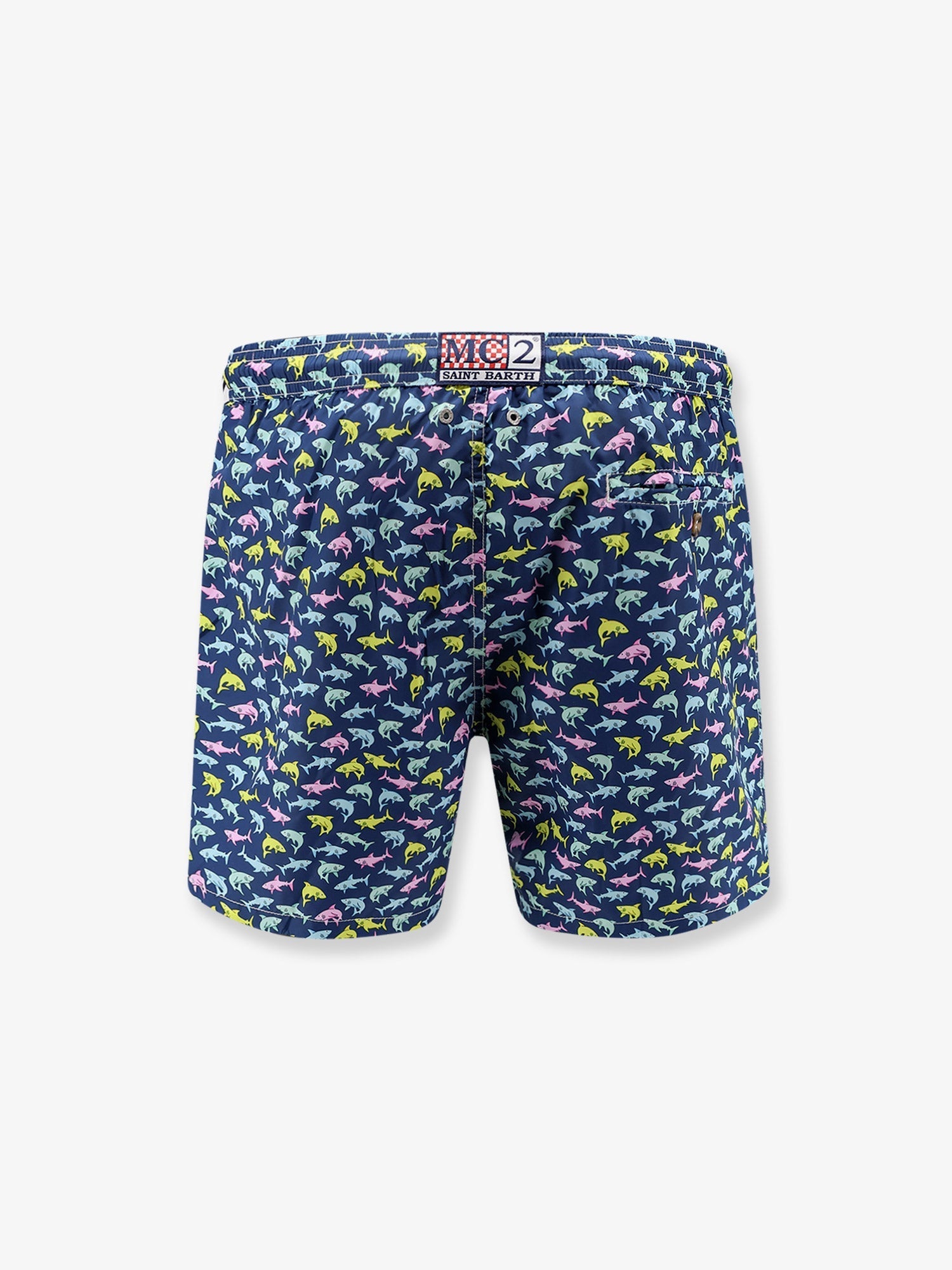 Mc2 Saint Barth Nylon Swim Shorts With Shark Trouble Print