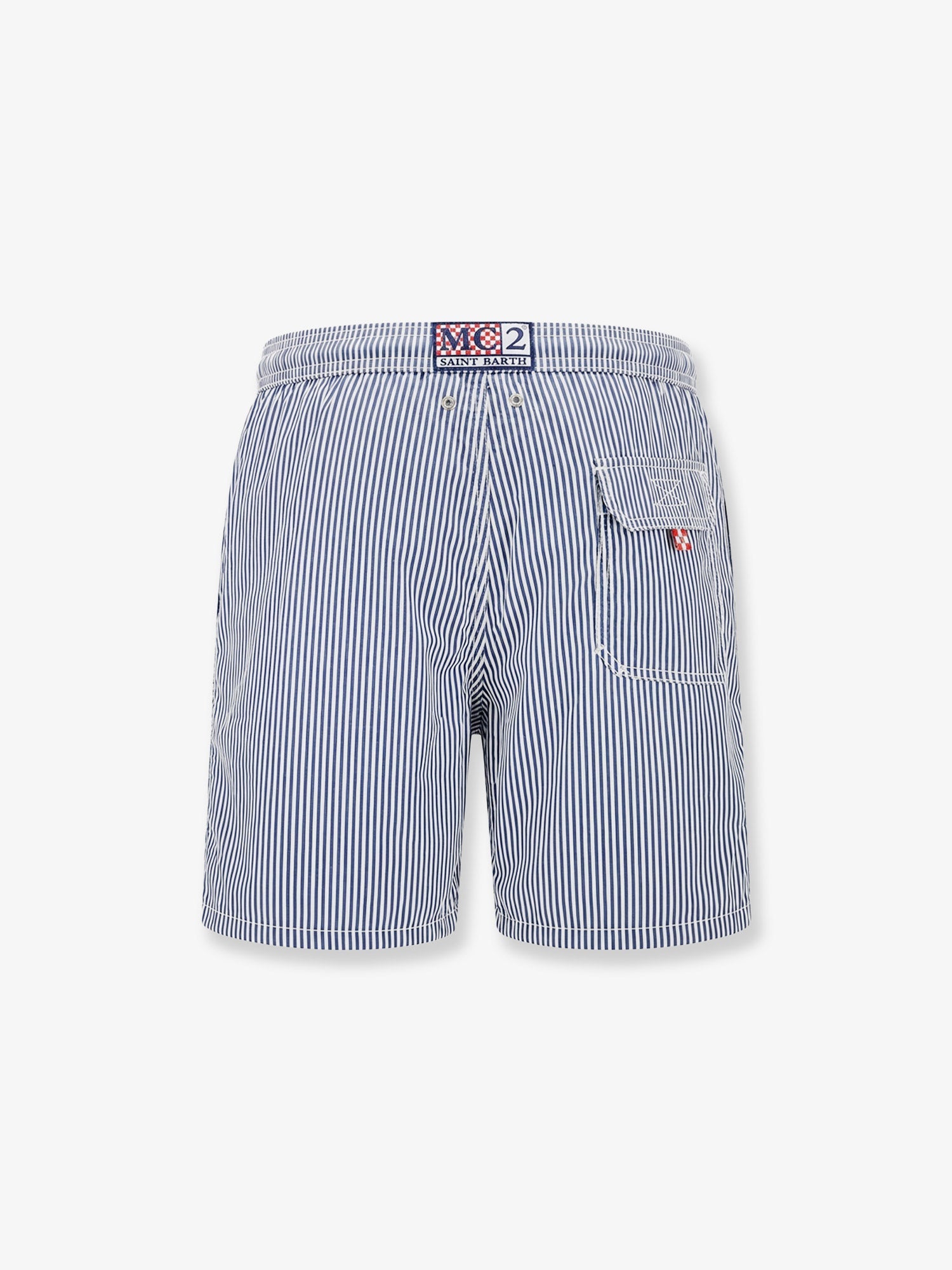 Mc2 Saint Barth Patmos Swim Trunks With Striped Motif