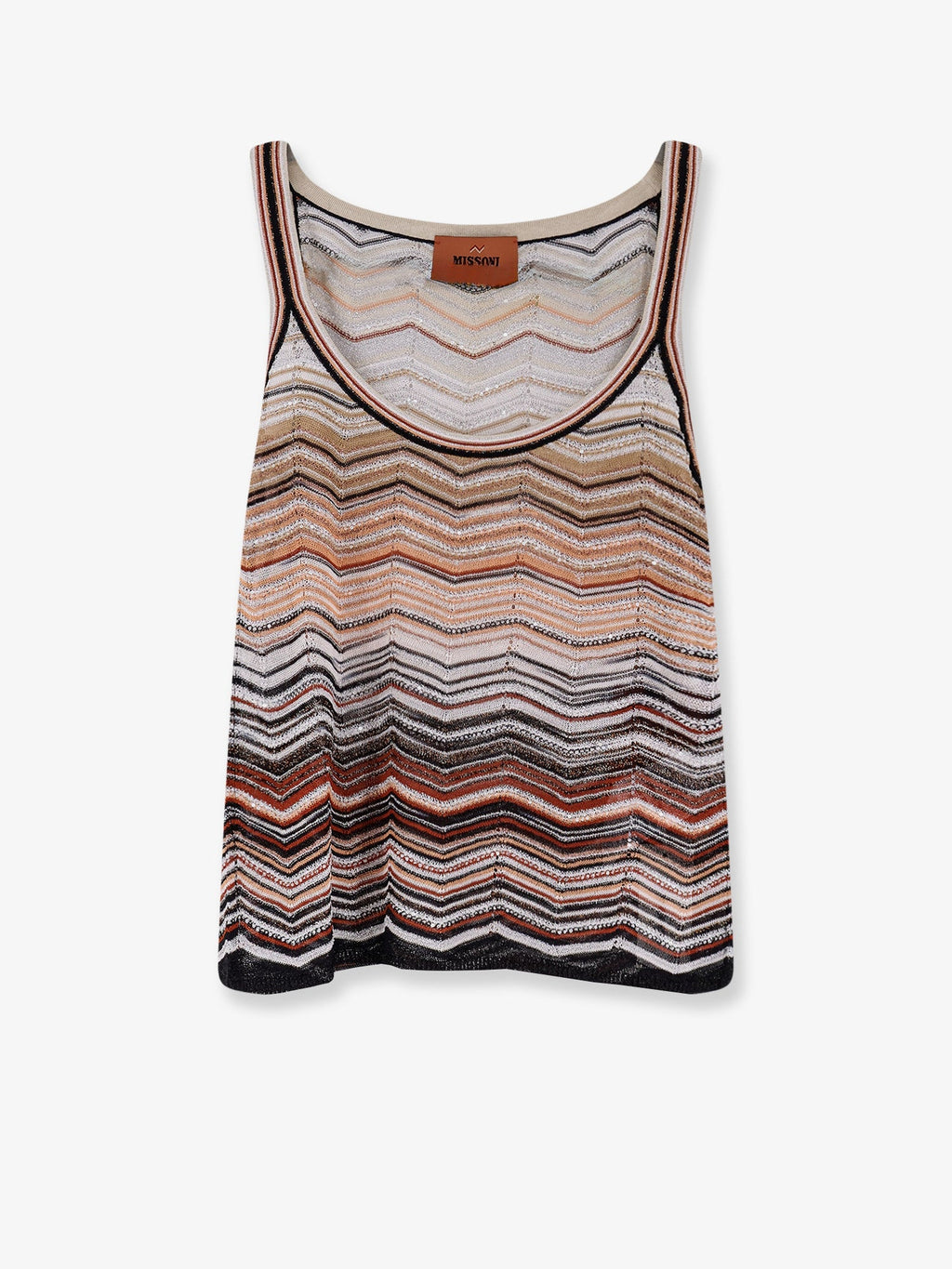 Missoni Viscose Tank Top With Laminated Chevron Pattern
