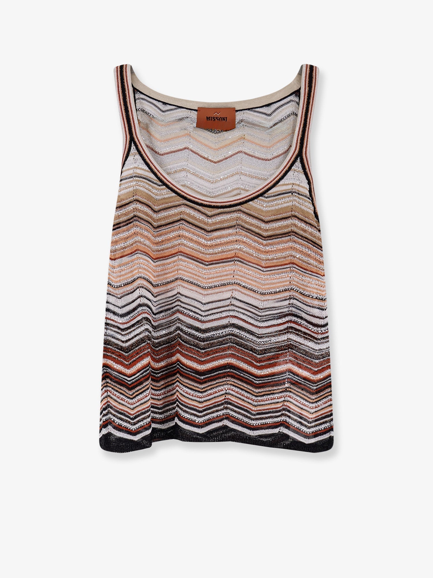 Missoni Viscose Tank Top With Laminated Chevron Pattern