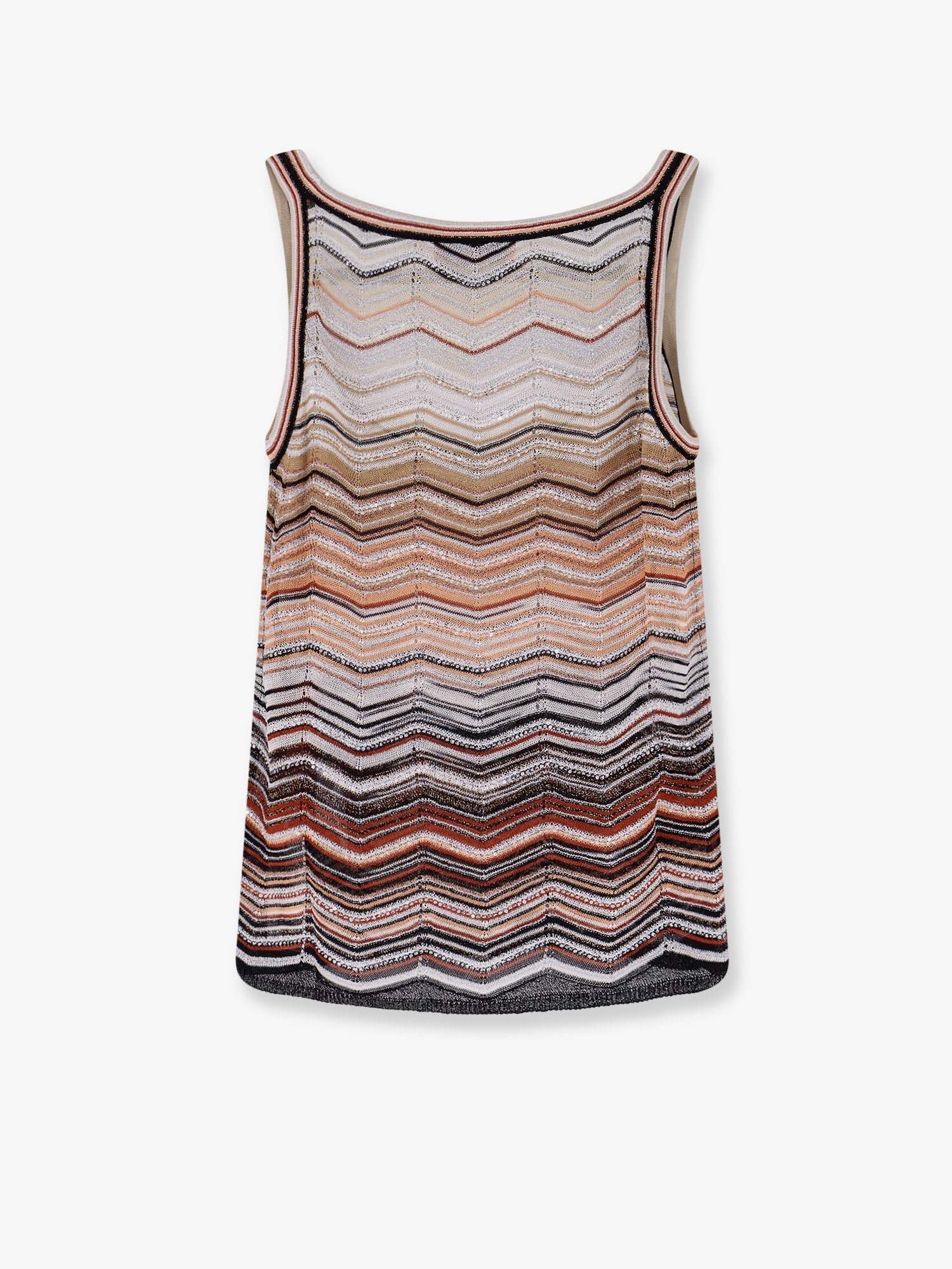 Missoni Viscose Tank Top With Laminated Chevron Pattern