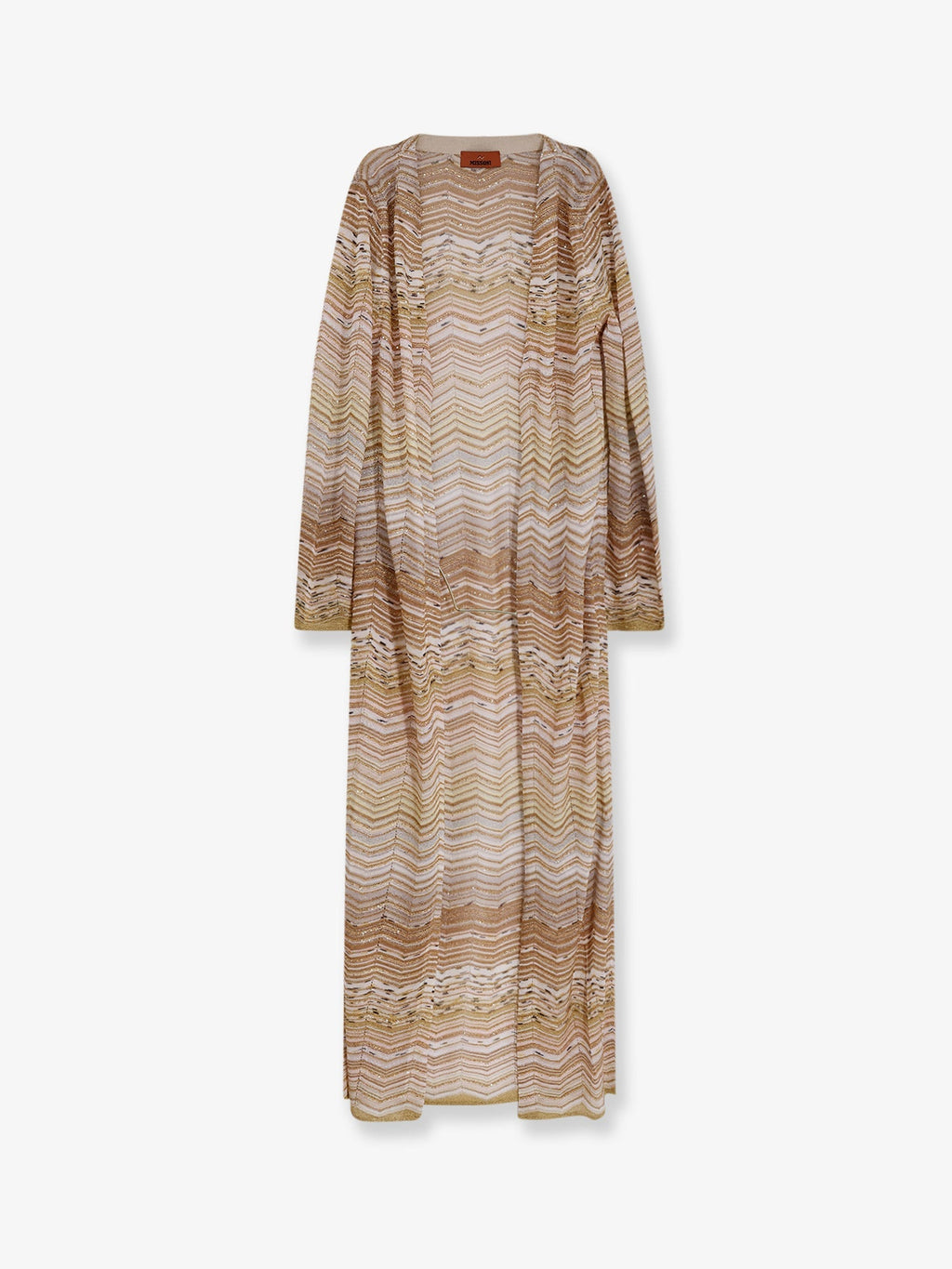 Missoni Long Chevron Motif Cardigan With All-Over Sequins
