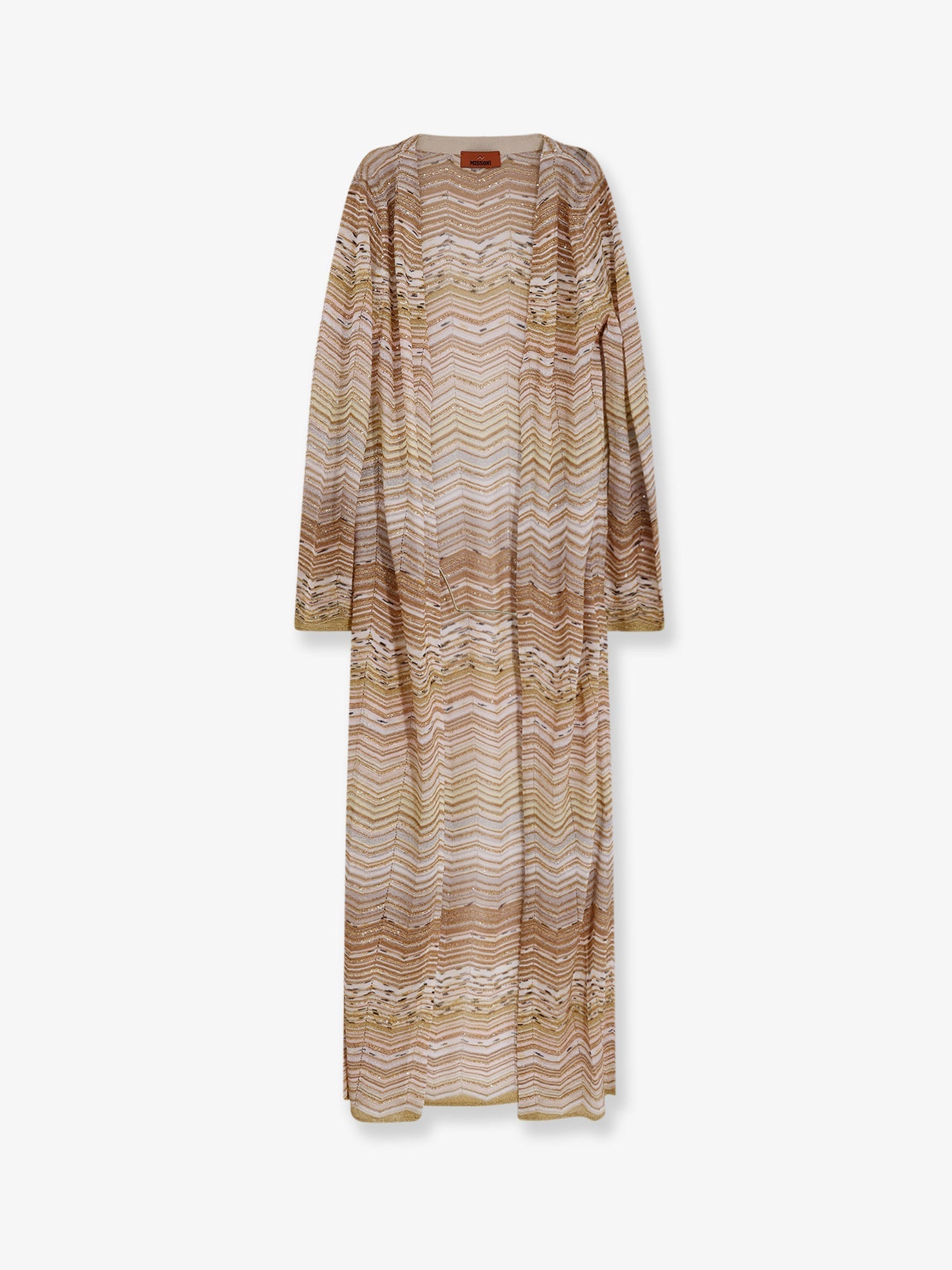 Missoni Long Chevron Motif Cardigan With All-Over Sequins