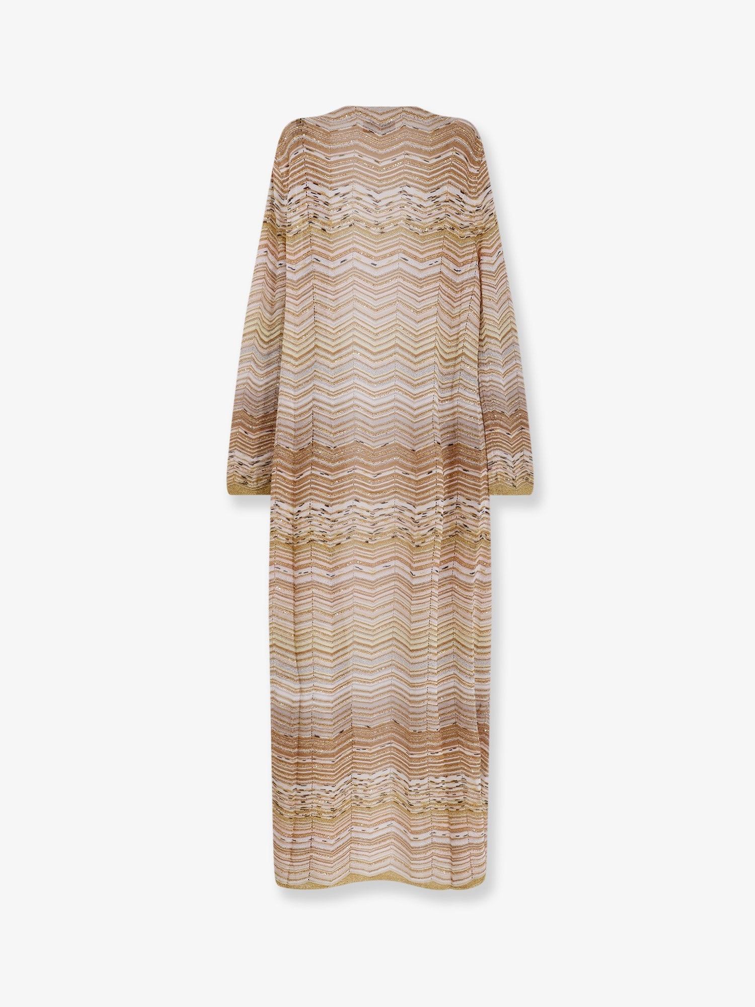 Missoni Long Chevron Motif Cardigan With All-Over Sequins