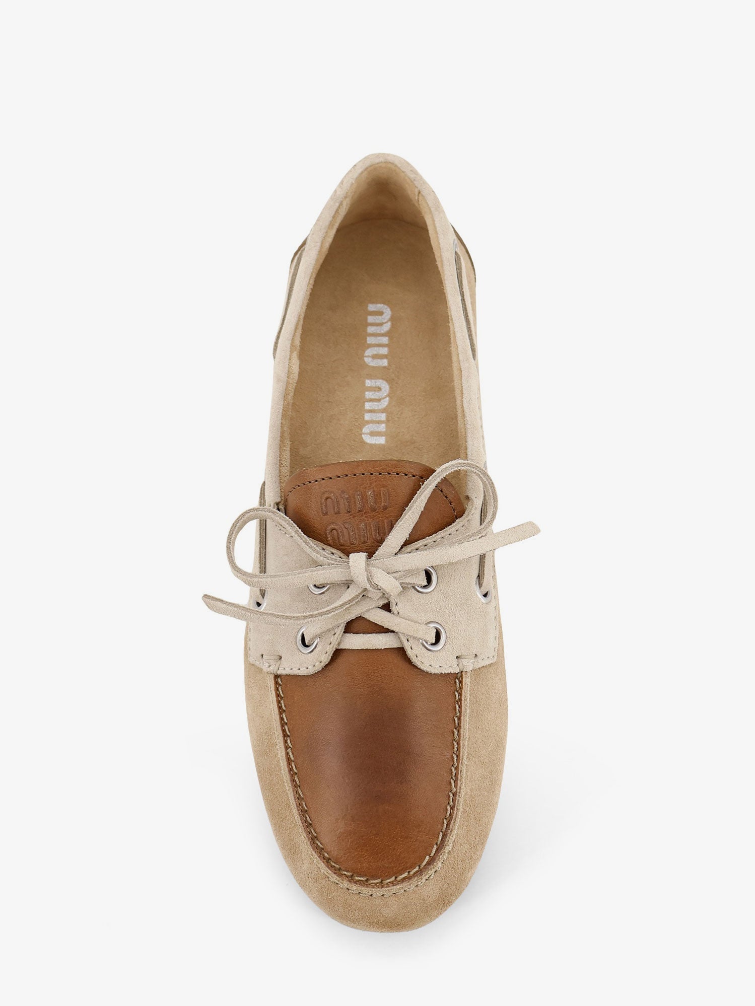 Miu Miu Suede Loafer With Leather Inserts