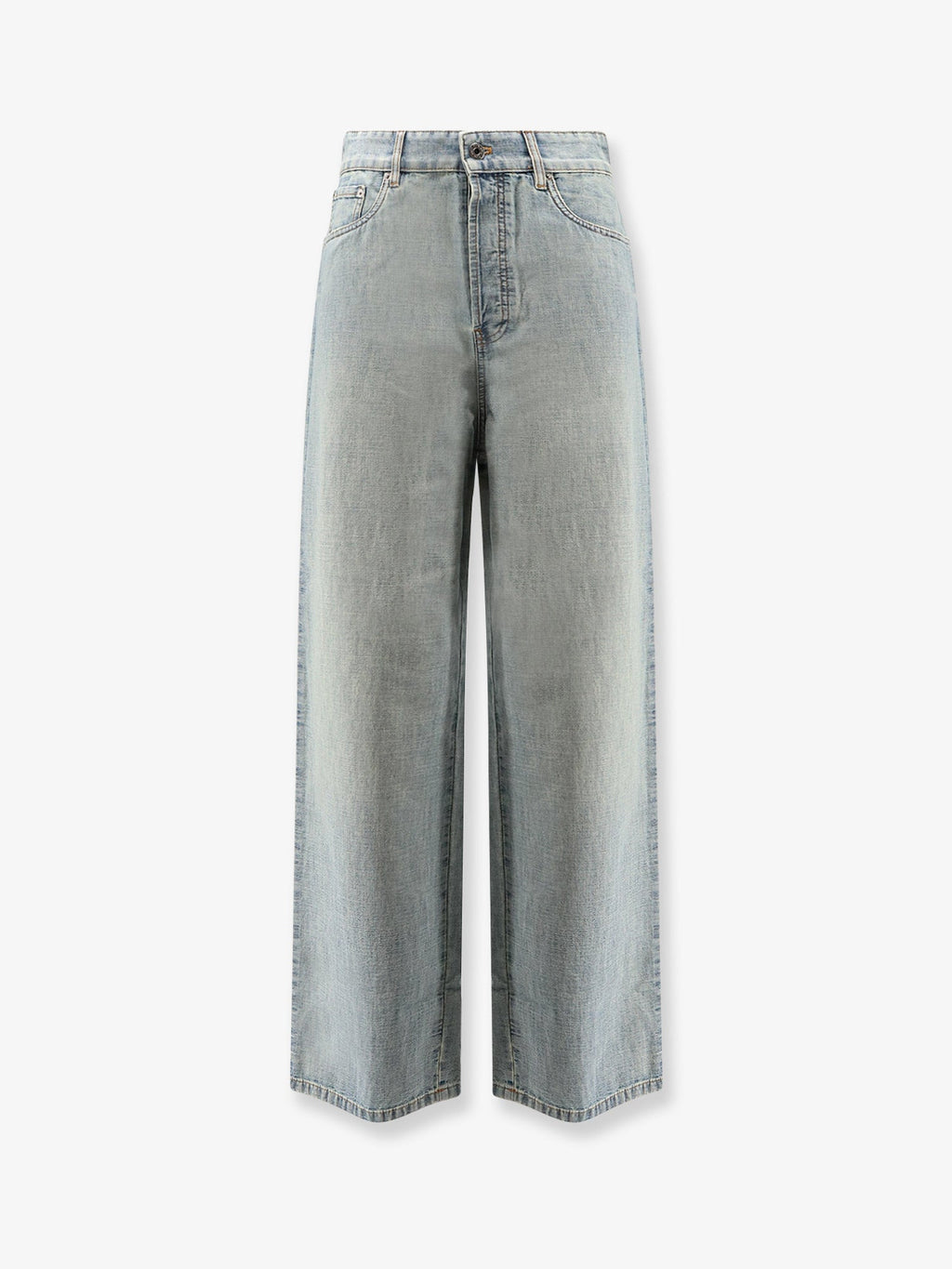 Miu Miu Cotton Jeans With Logo Lettering Embroidery