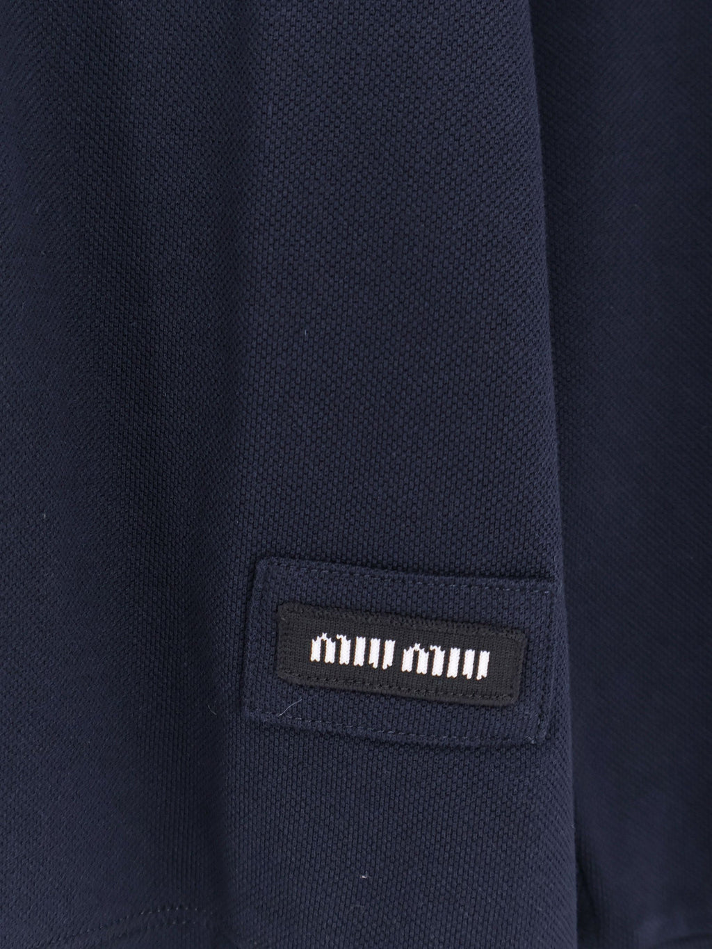 Miu Miu Cotton Polo Shirt With Asymmetric Metal Zip Detail