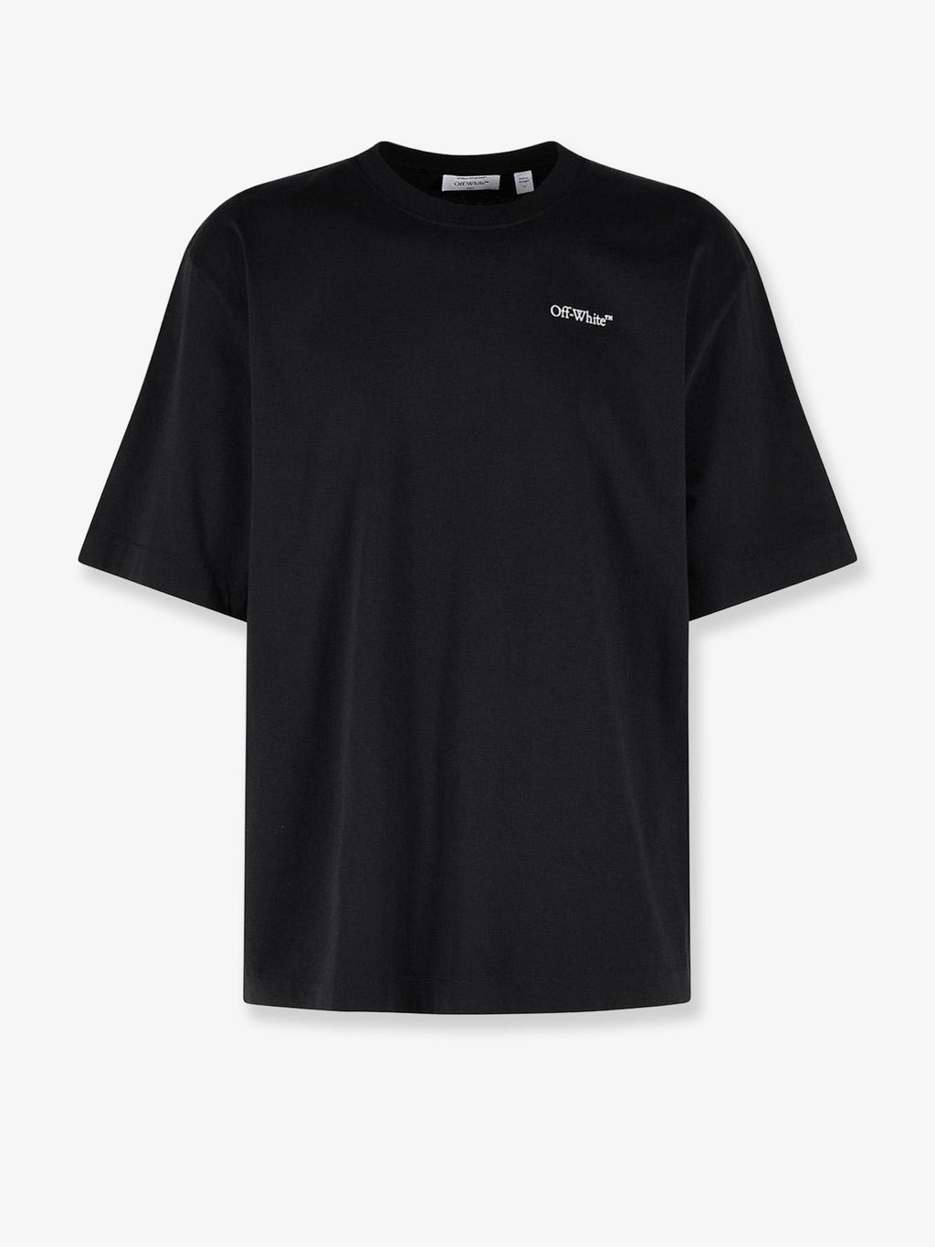 Off White Cotton T-Shirt With Frontal Logo Print