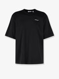 Off White Cotton T-Shirt With Frontal Logo Print