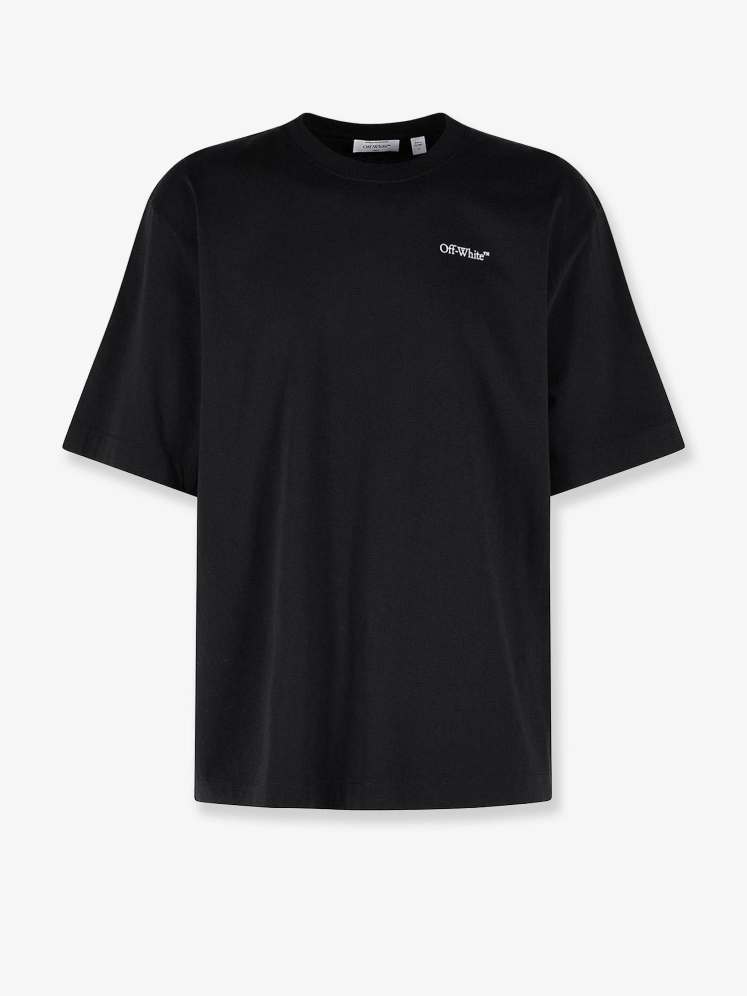 Off White Cotton T-Shirt With Frontal Logo Print