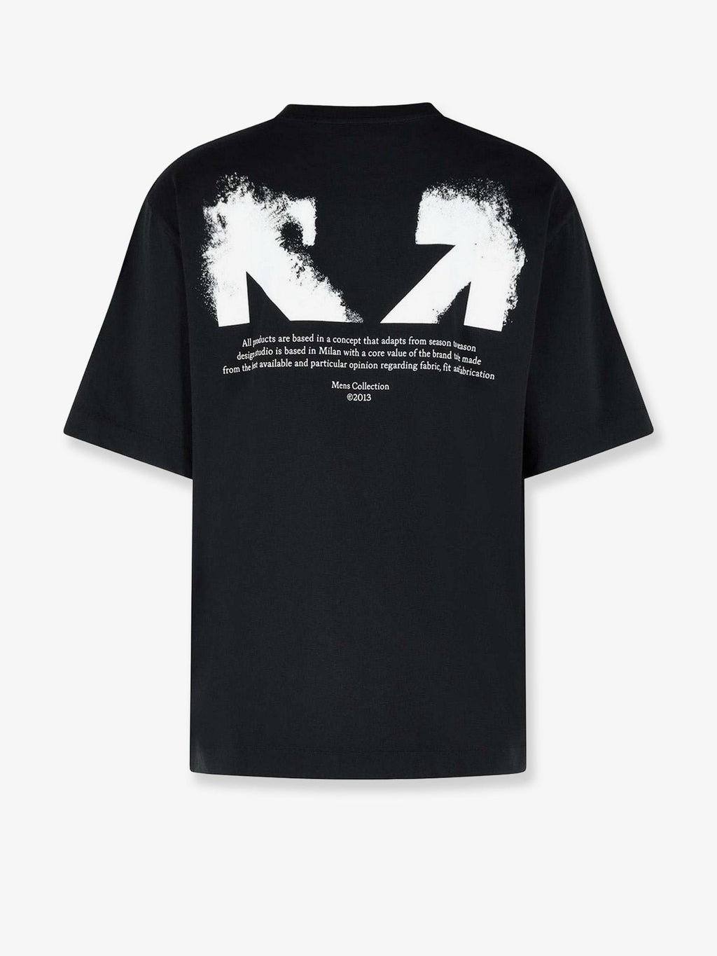 Off White Cotton T-Shirt With Frontal Logo Print