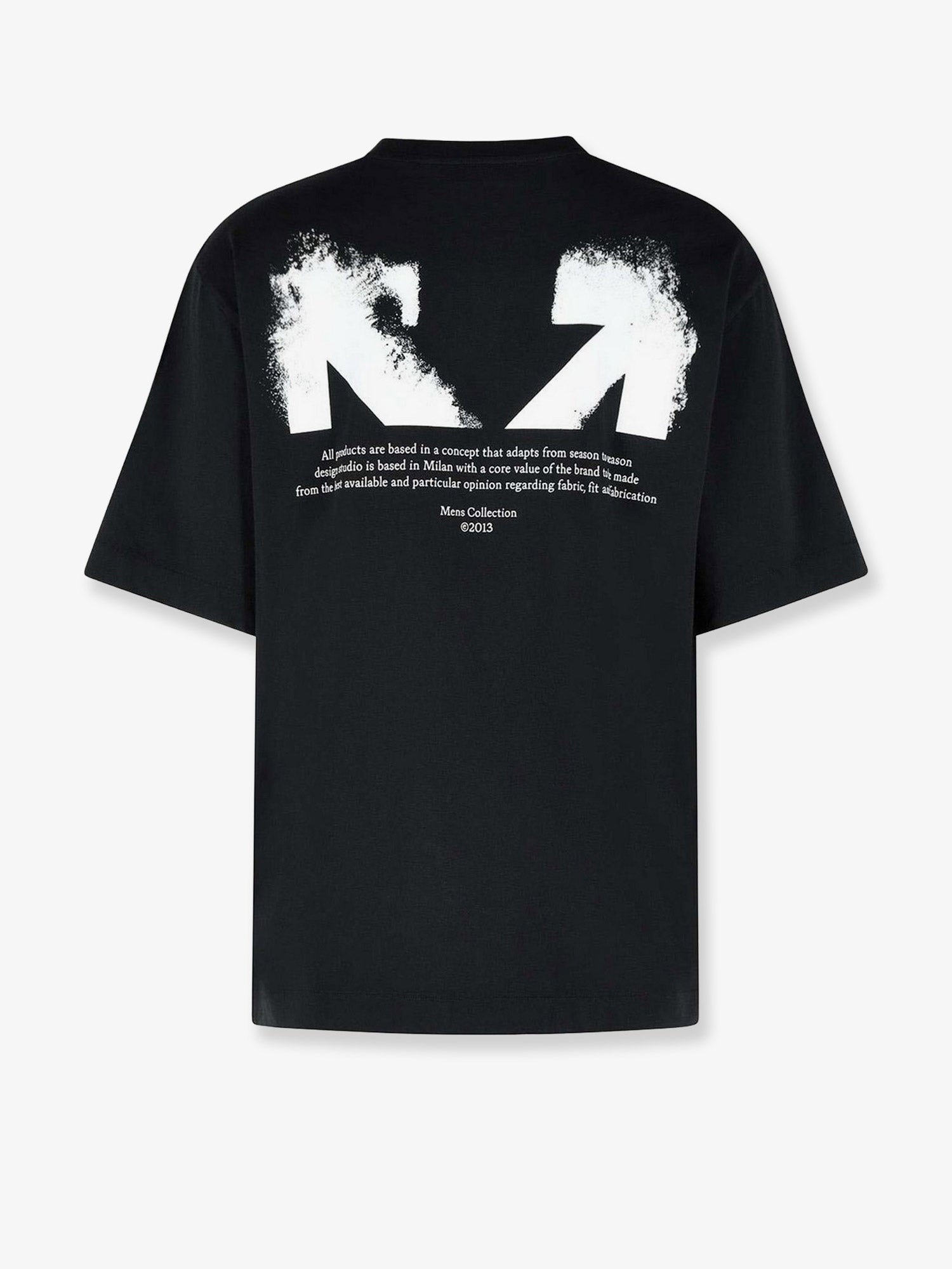 Off White Cotton T-Shirt With Frontal Logo Print