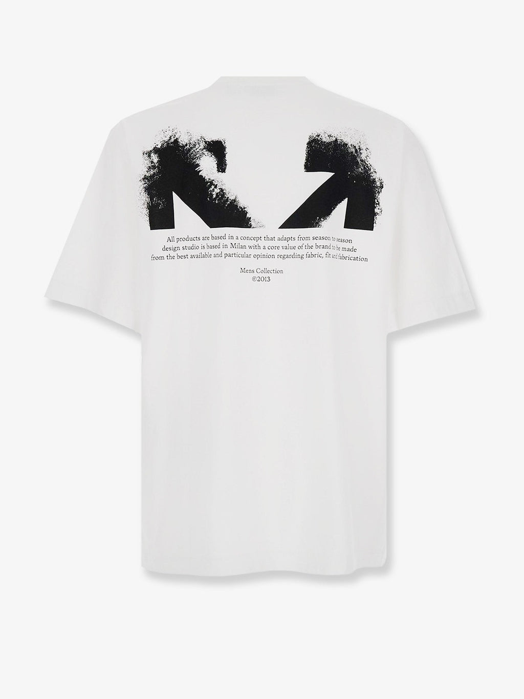 Off White Cotton T-Shirt With Frontal Logo
