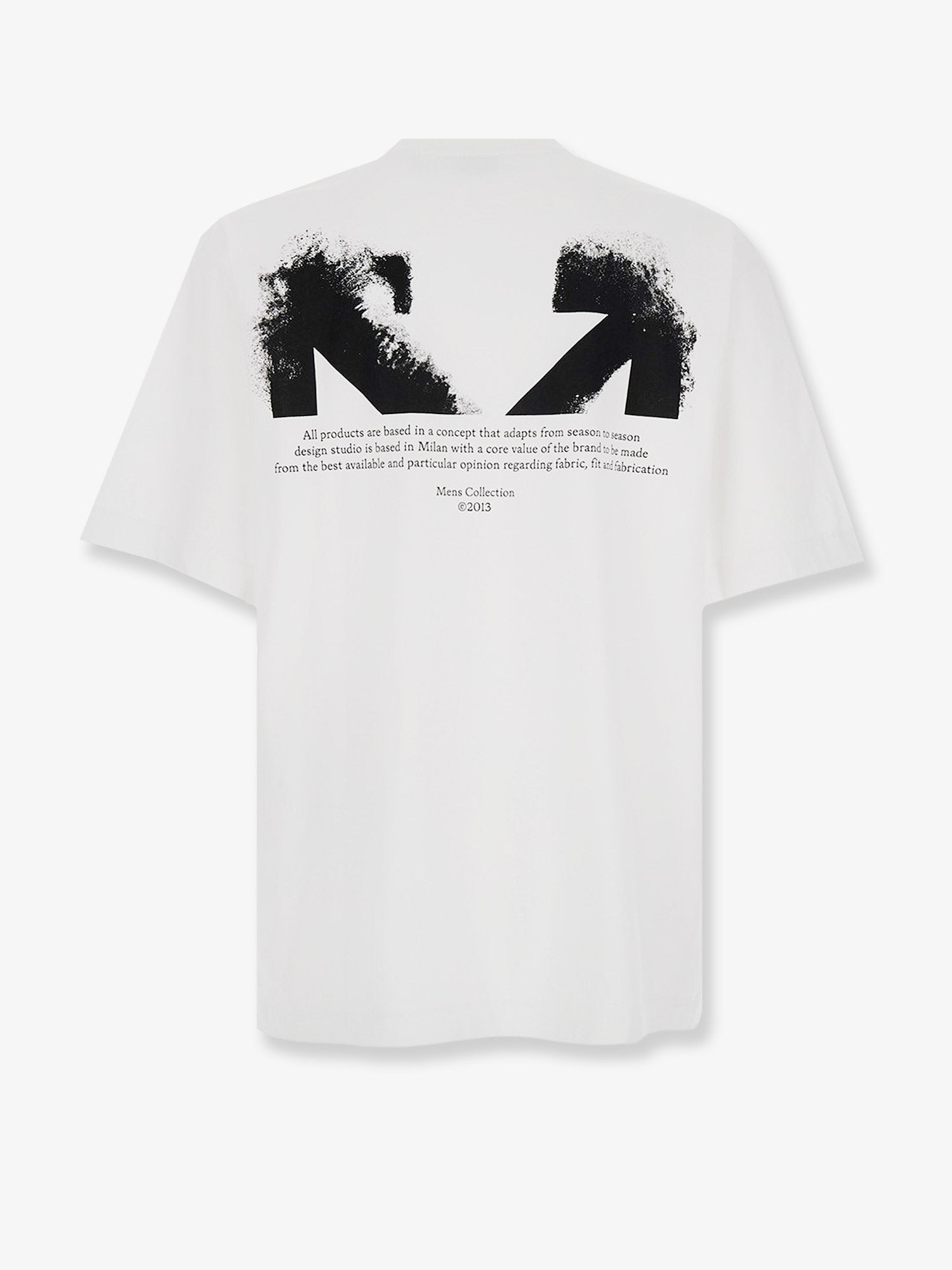 Off White Cotton T-Shirt With Frontal Logo