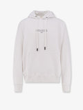 Off White Cotton Sweatshirt With Frontal Logo Print
