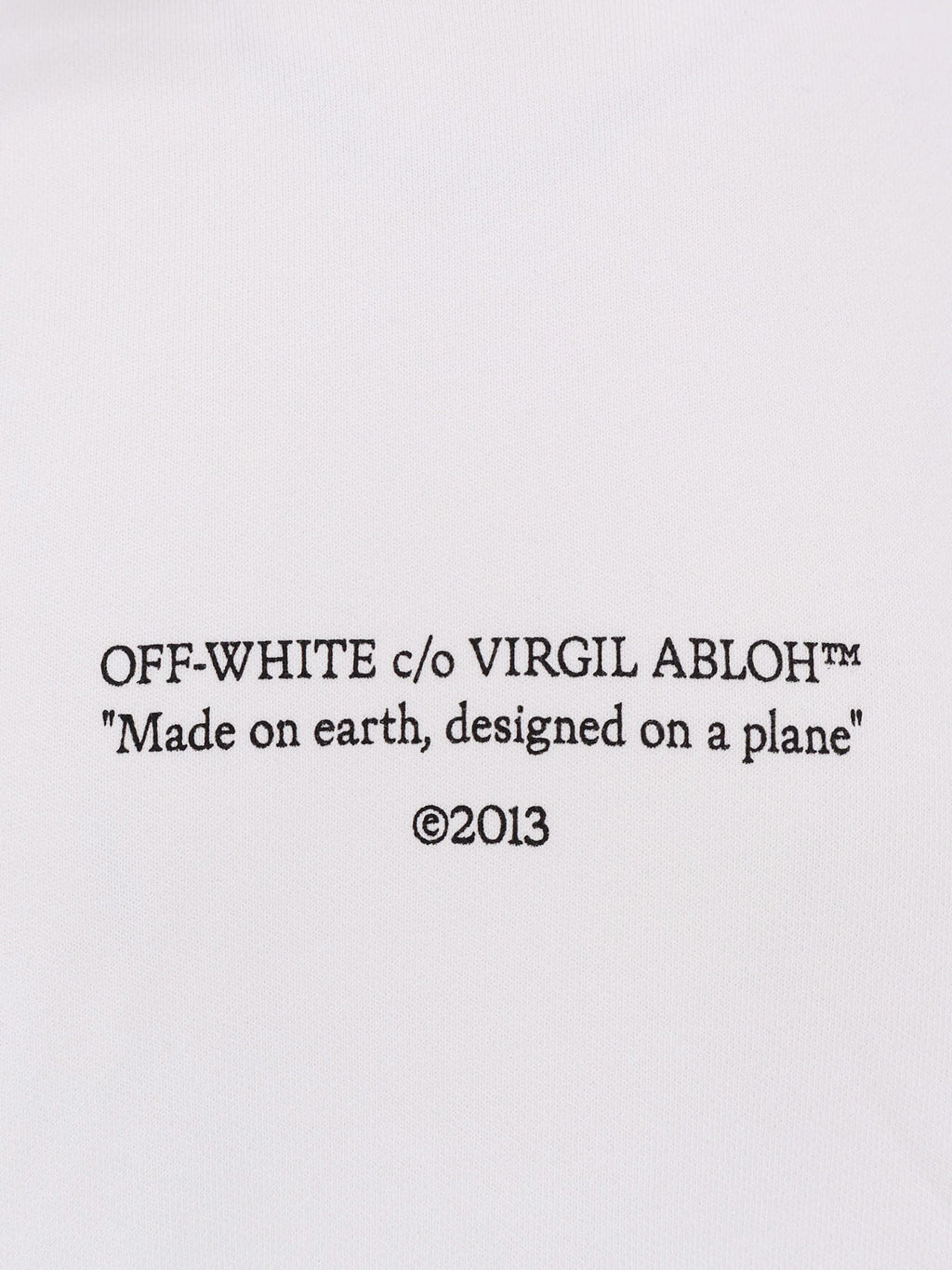 Off White Cotton Sweatshirt With Frontal Logo Print