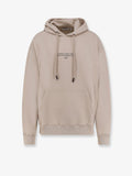 Off White Cotton Sweatshirt With Frontal Logo Print