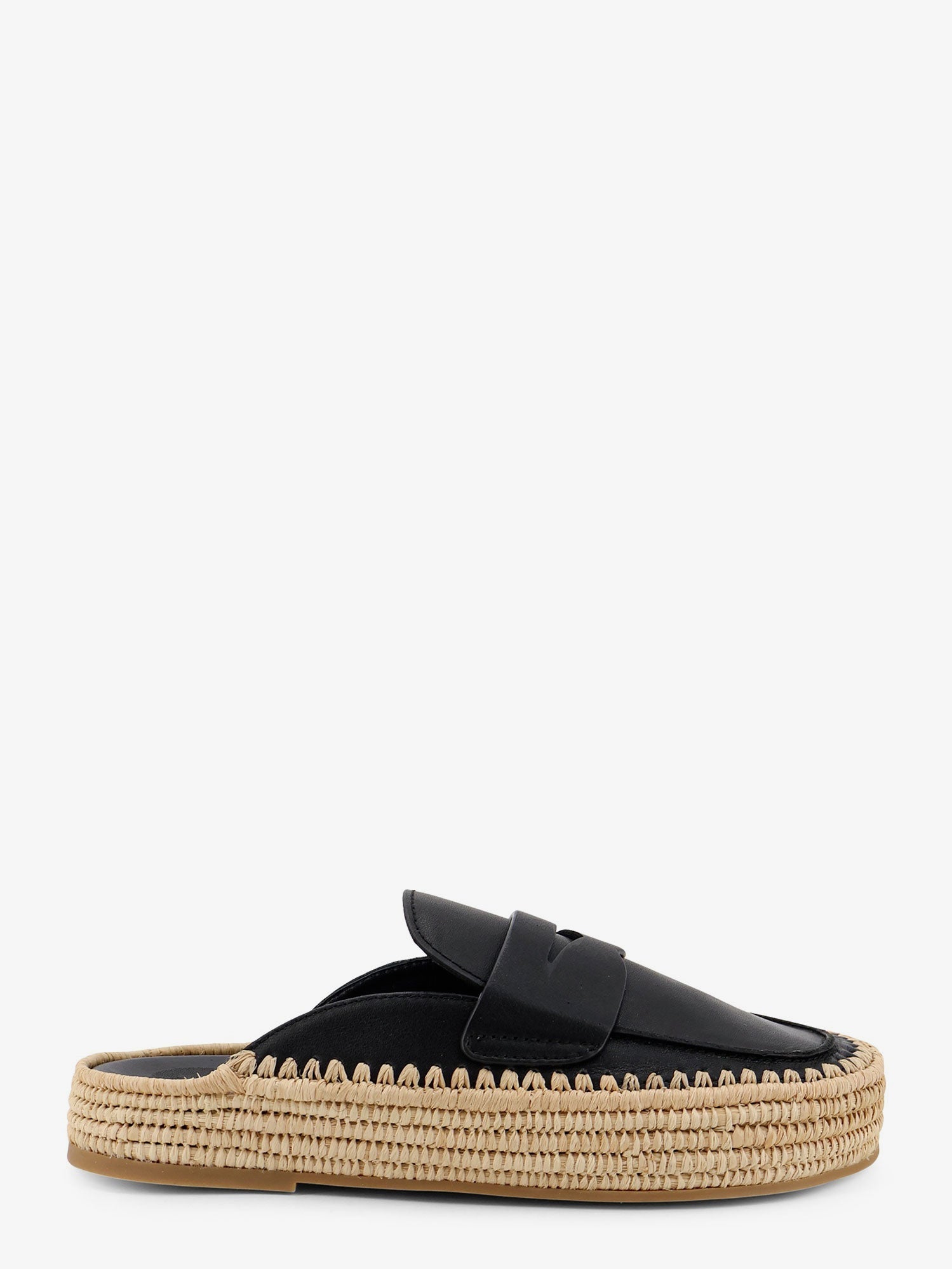 Paloma Barcelo' Belinda Leather And Raffia Sandals
