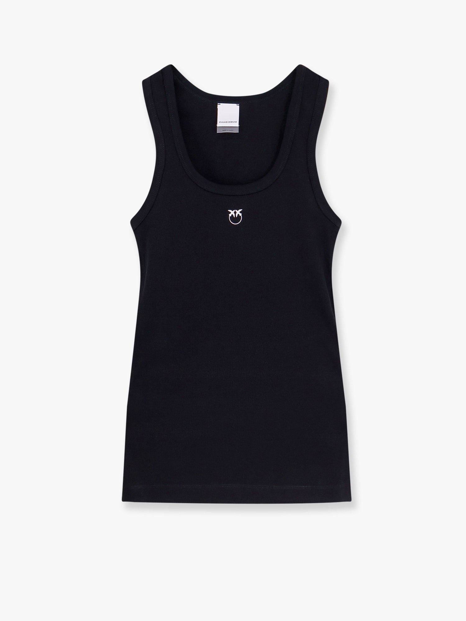 Pinko Cotton Tank Top With Love Birds Logo On The Front