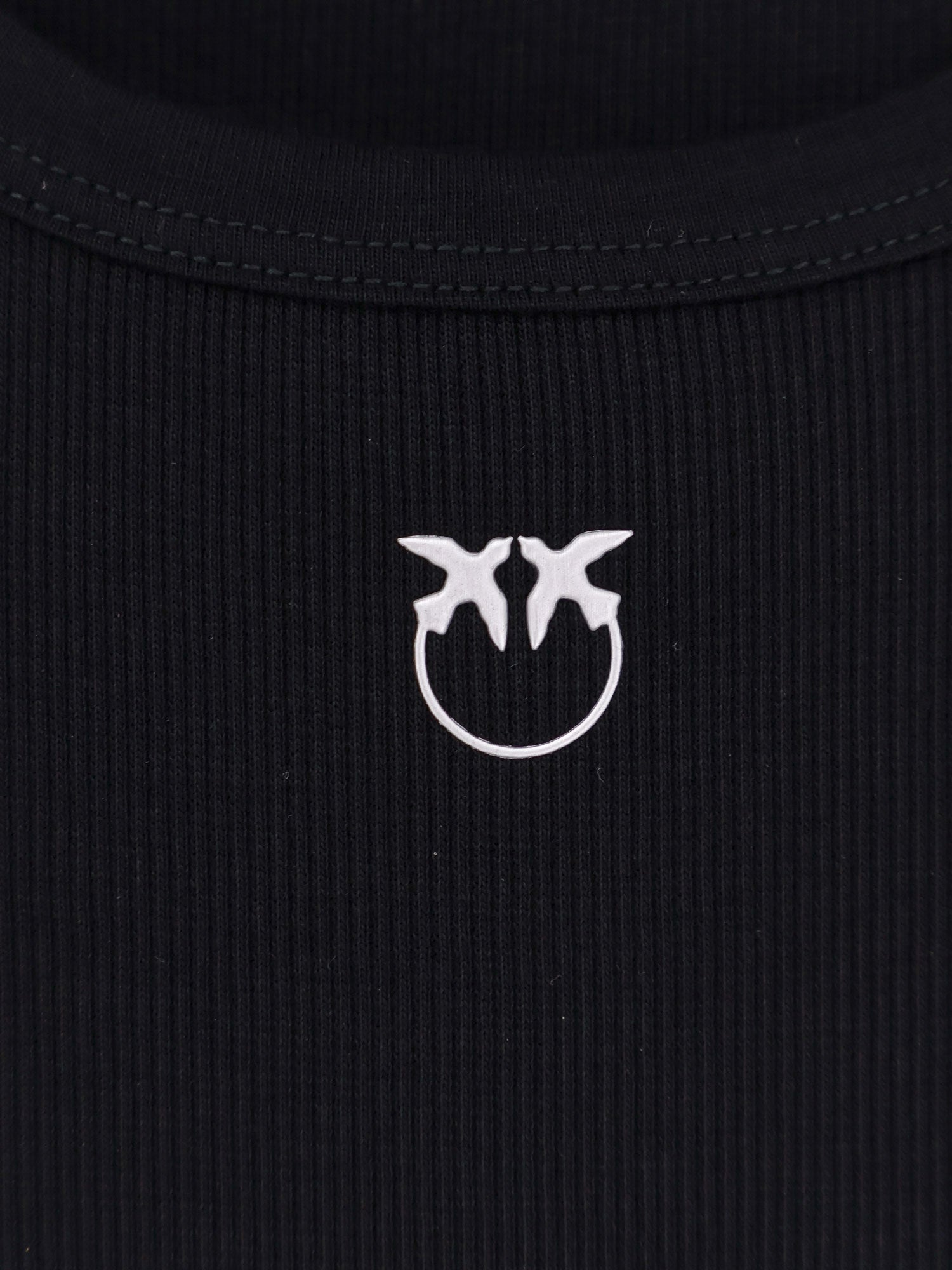 Pinko Cotton Tank Top With Love Birds Logo On The Front