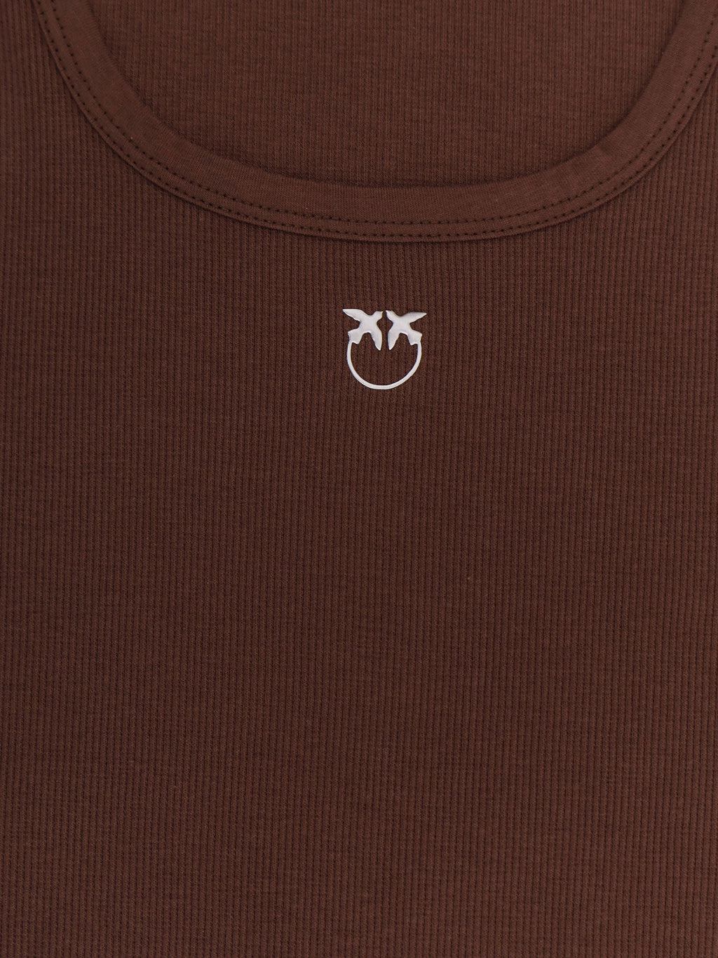 Pinko Calcolatore Cotton Tank Top With Frontal Love Birds Logo