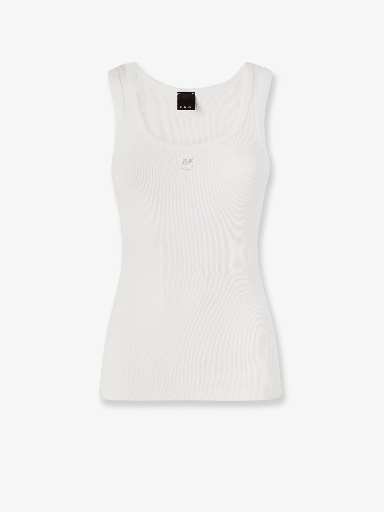 Pinko Cotton Tank Top With Love Birds Logo On The Front